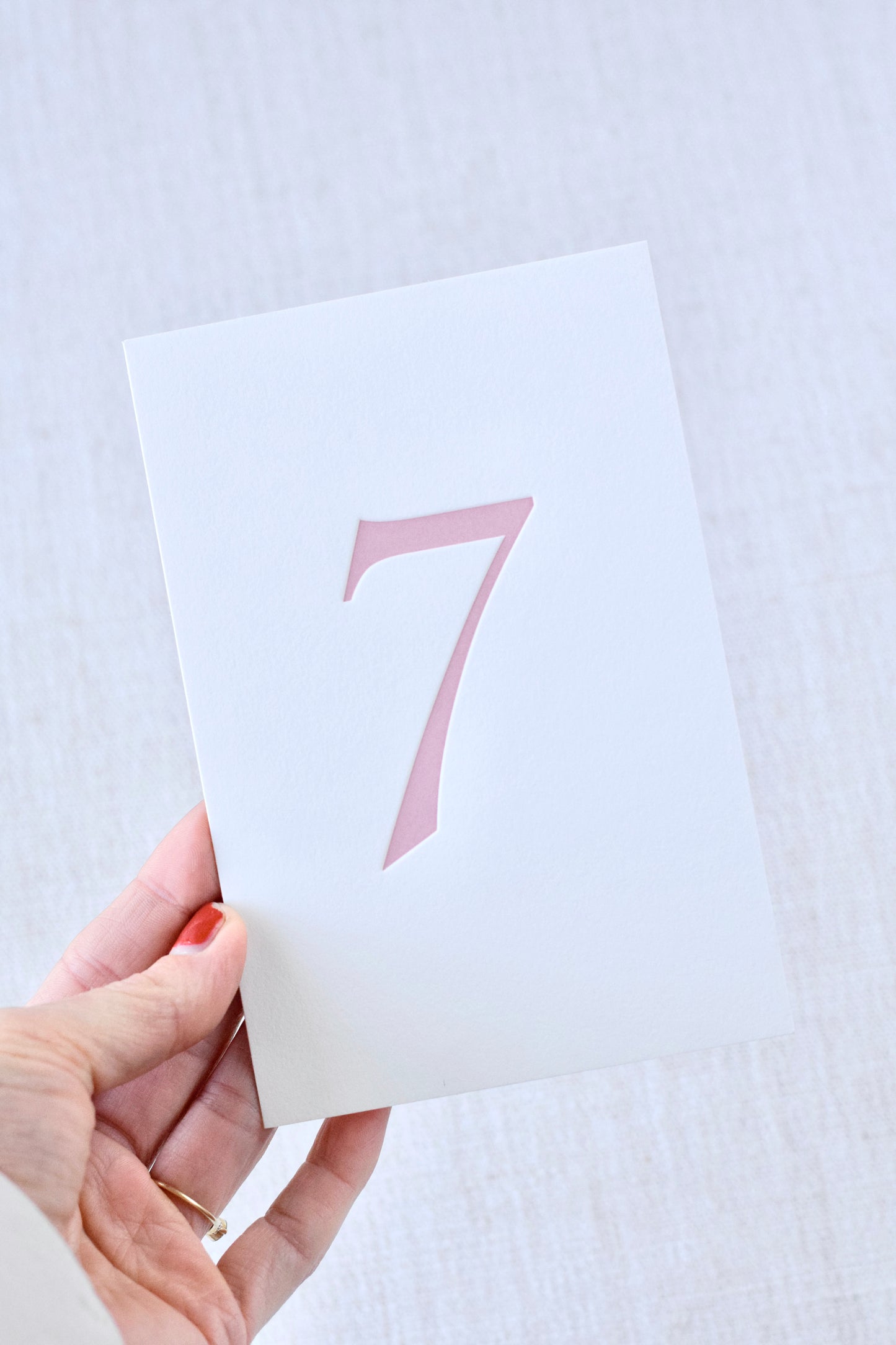 Vintage Blush Letterpress Table Numbers