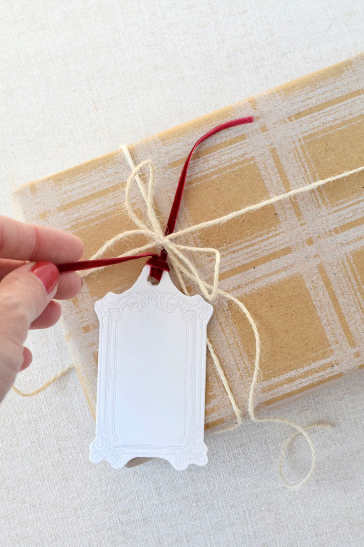 Rectangle Letterpress Gift Tags | Baroque Vintage Crest
