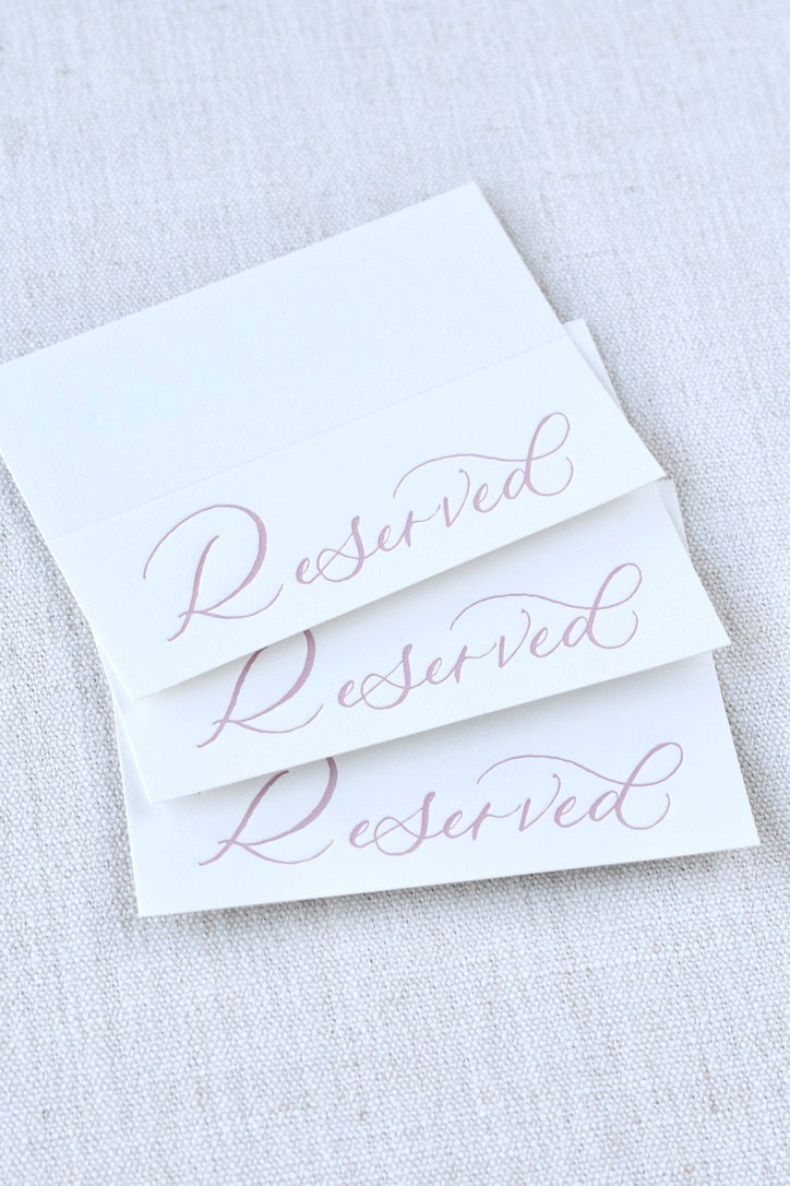 Vintage Blush Reserved Sign | Set of 8