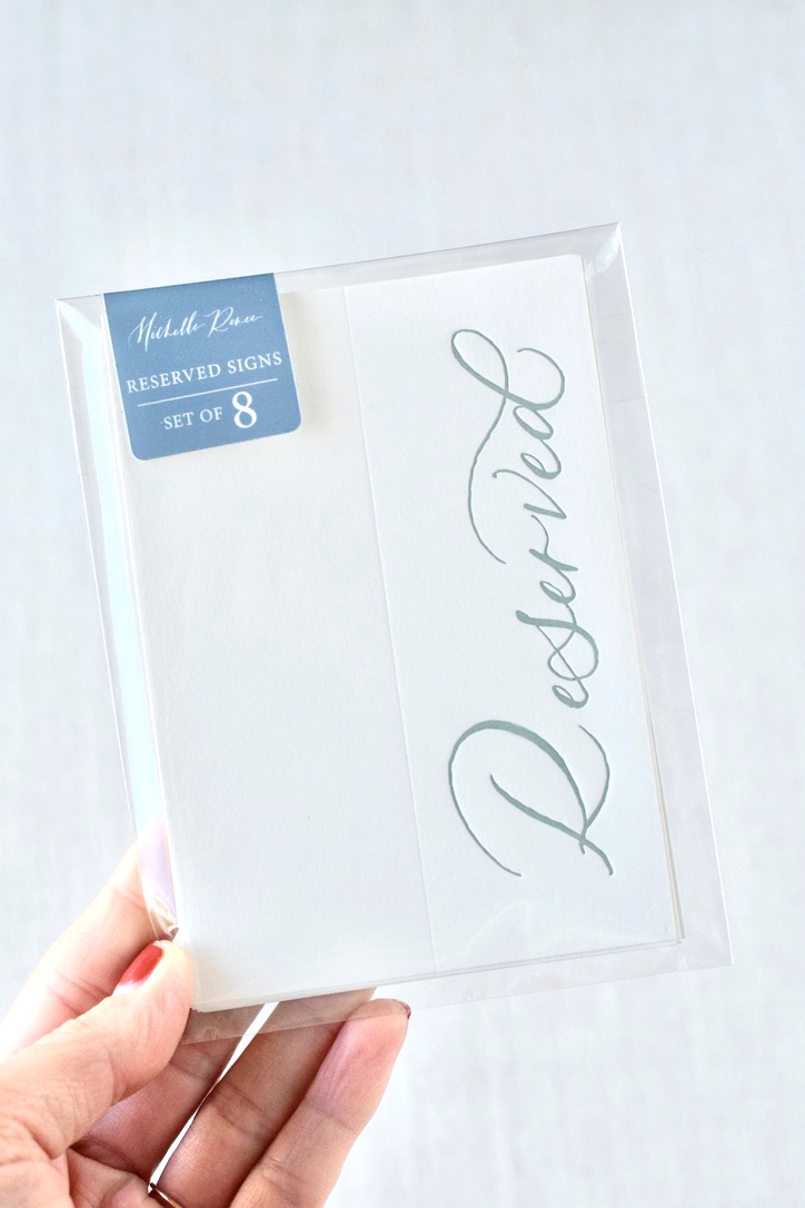Sage Green Reserved Sign | Set of 8