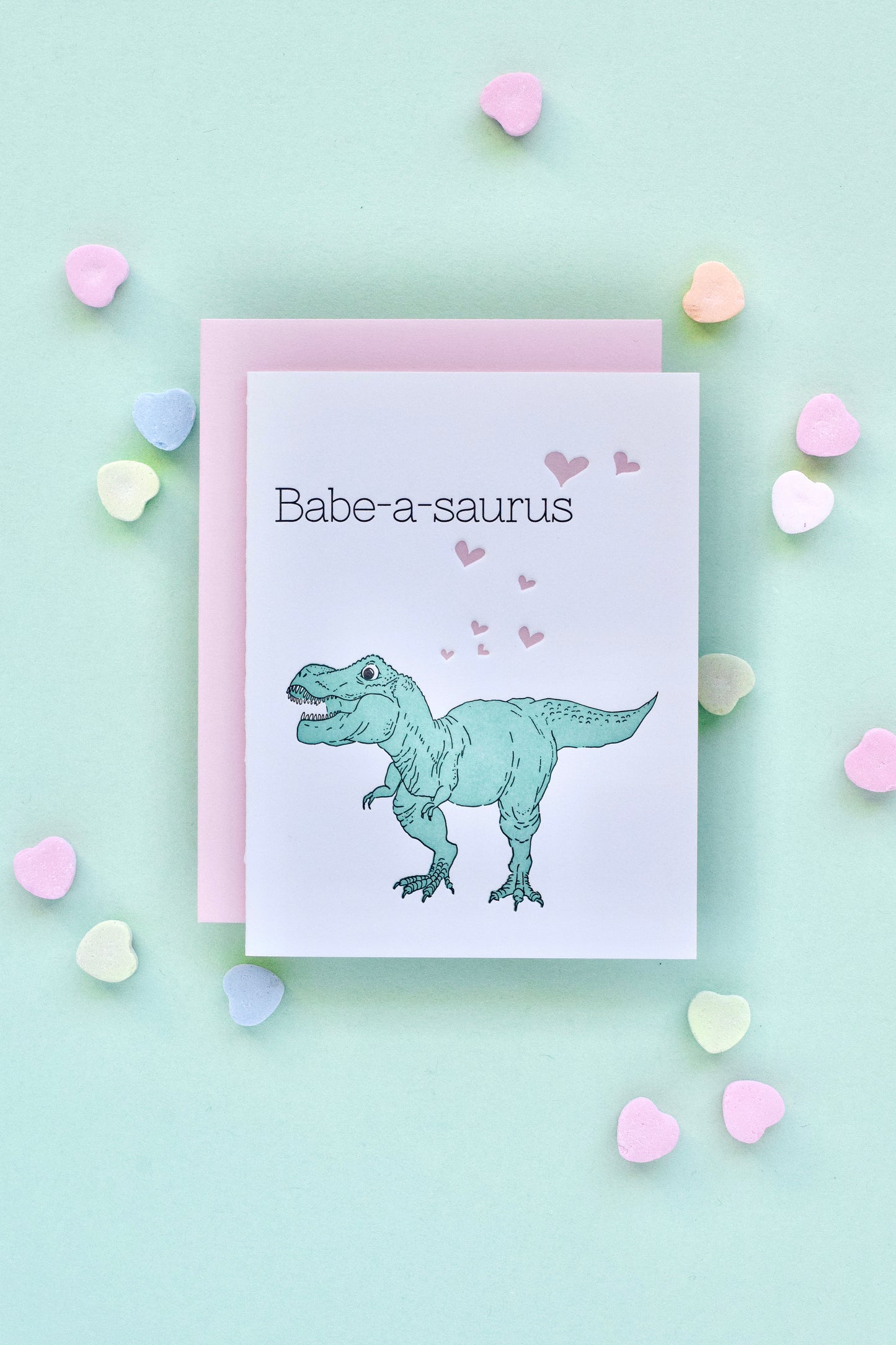 Babe-a-saurus Letterpress Card