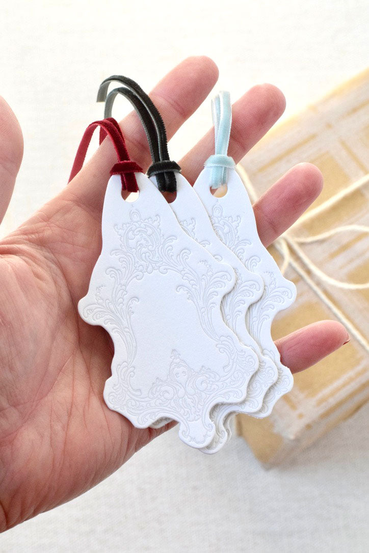 Letterpress Gift Tags | Baroque Vintage Crest