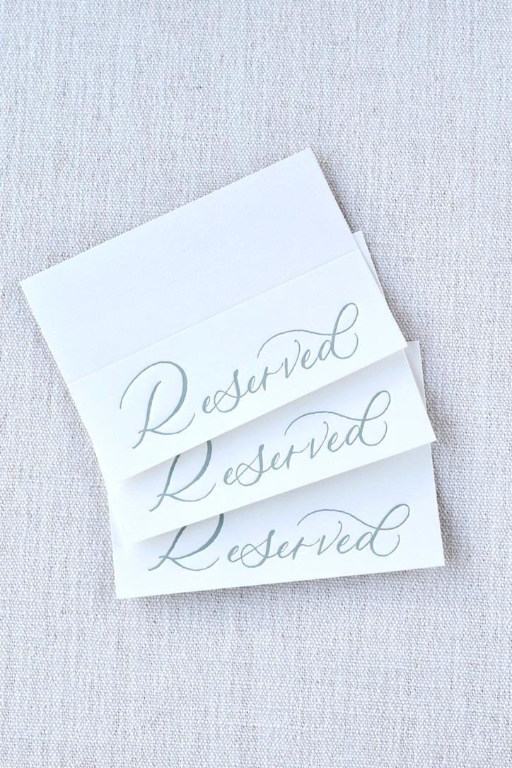 Sage Green Reserved Sign | Set of 8