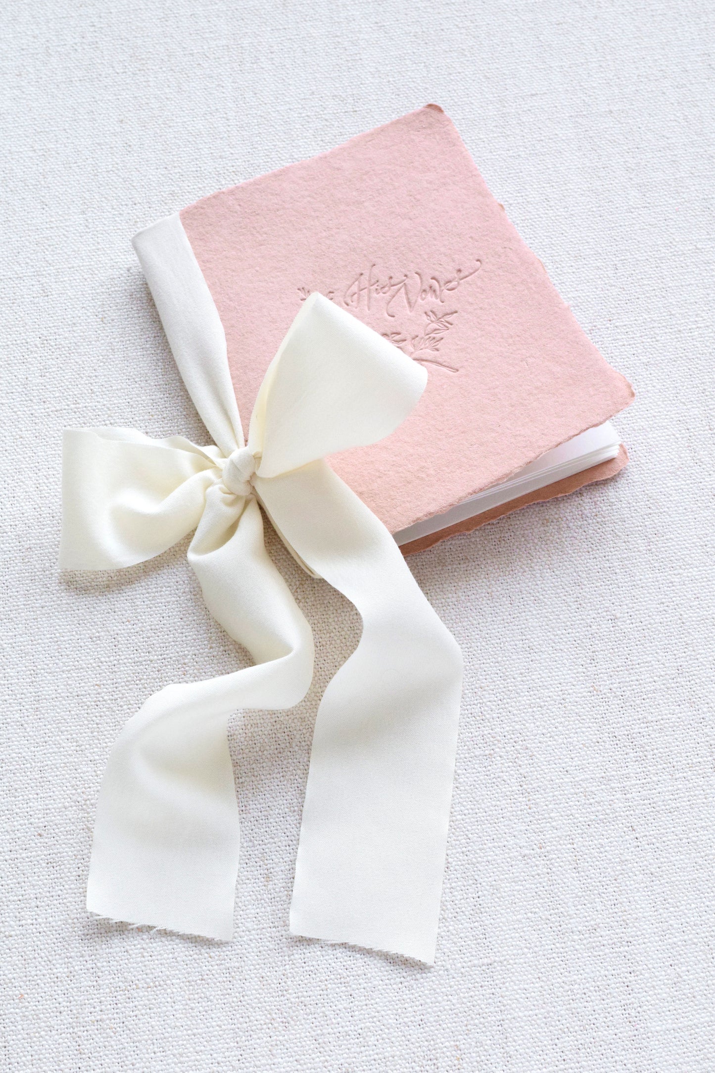 Vintage Blush and Ivory Letterpress Vow Booklets