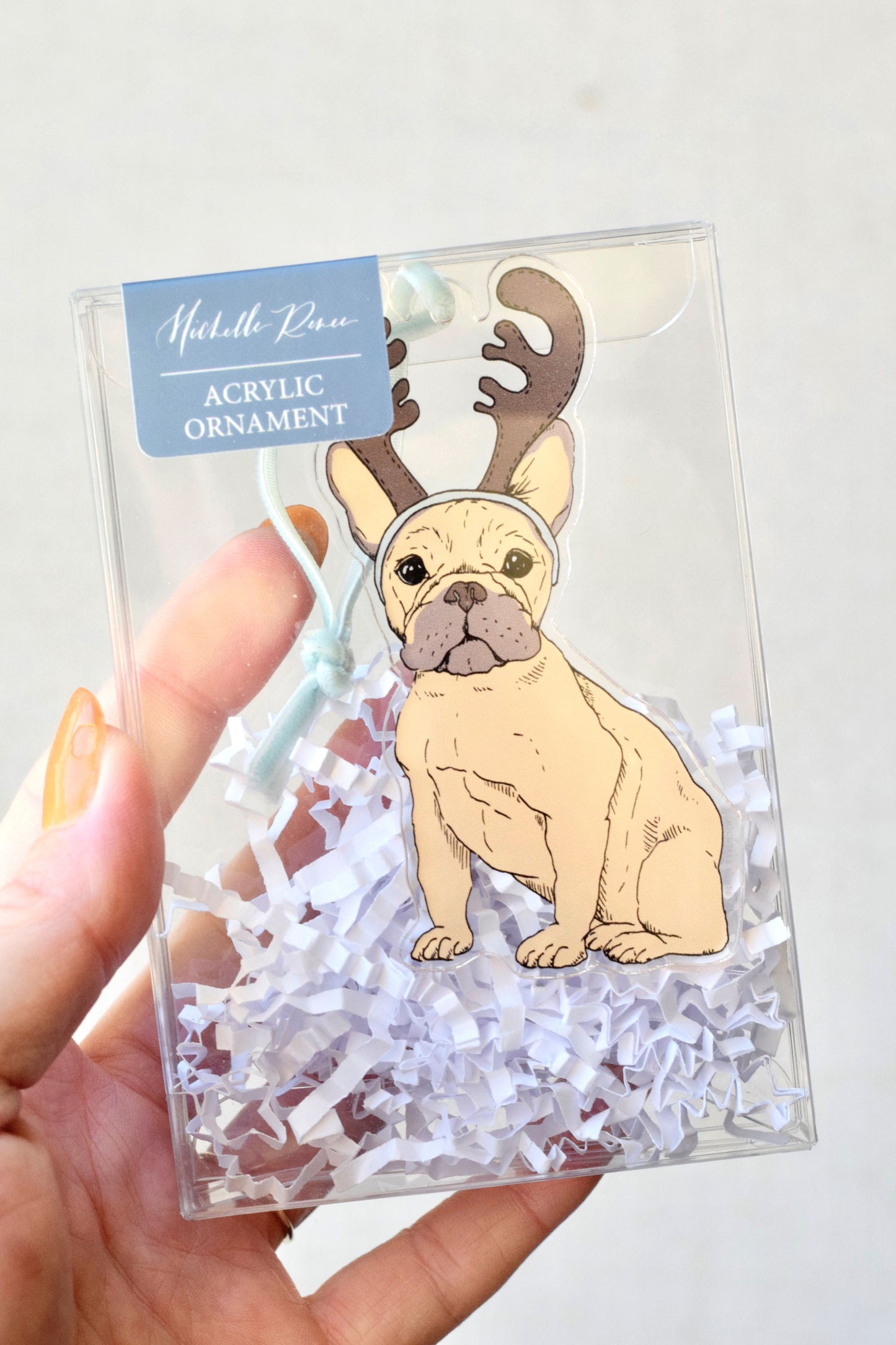 Acrylic Tan Frenchie Ornament