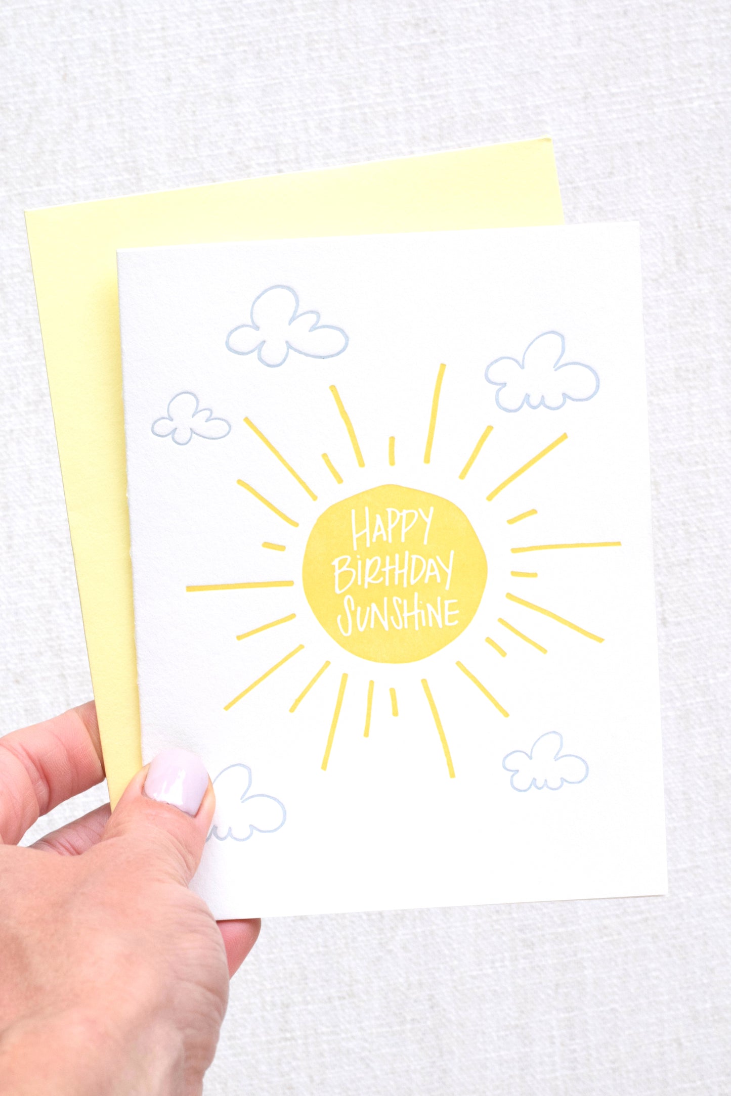 Happy Birthday Sunshine Letterpress Card