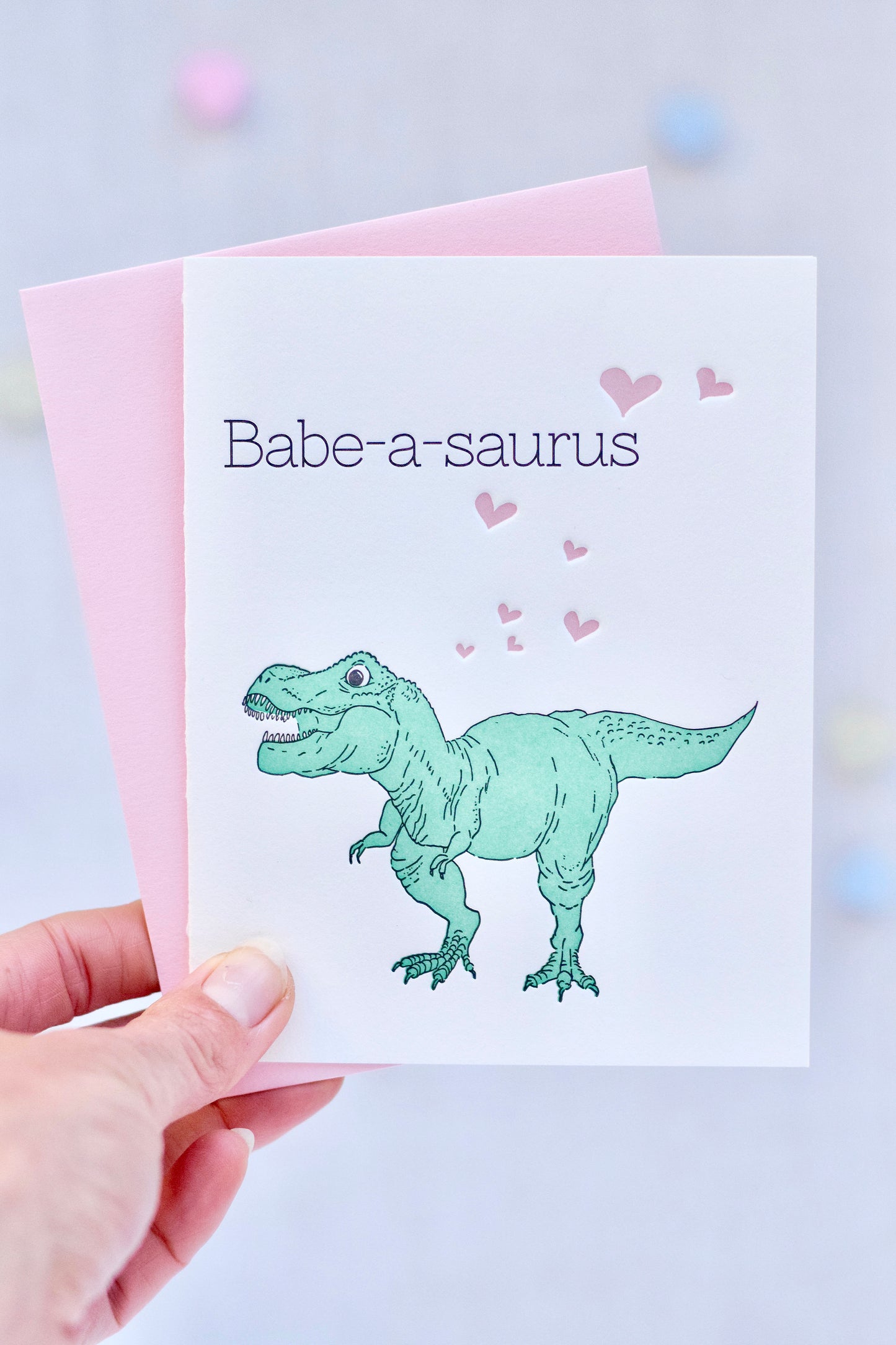 Babe-a-saurus Letterpress Card