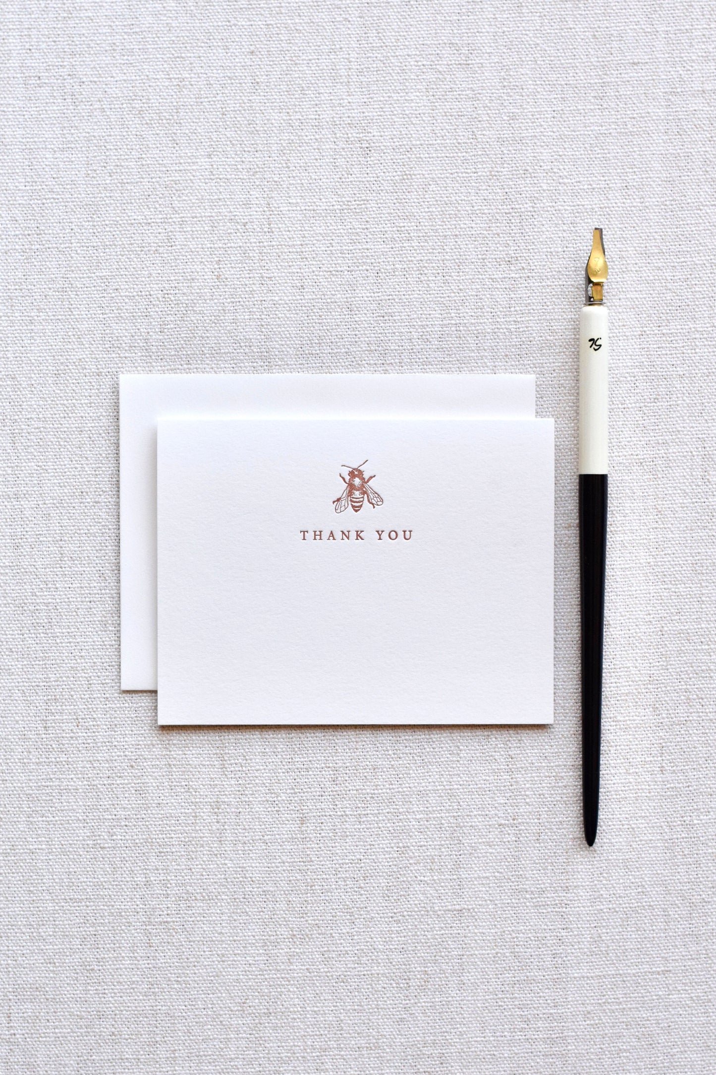 Honey Bee Letterpress Thank You Card