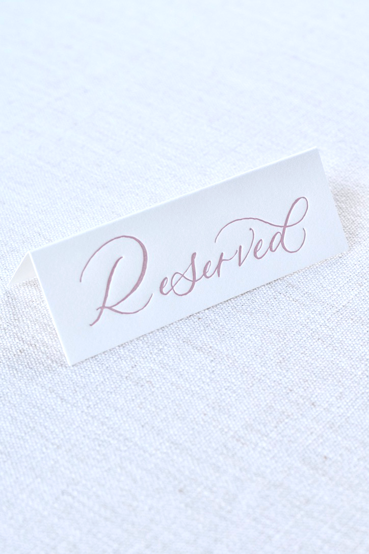 Vintage Blush Reserved Sign | Set of 8