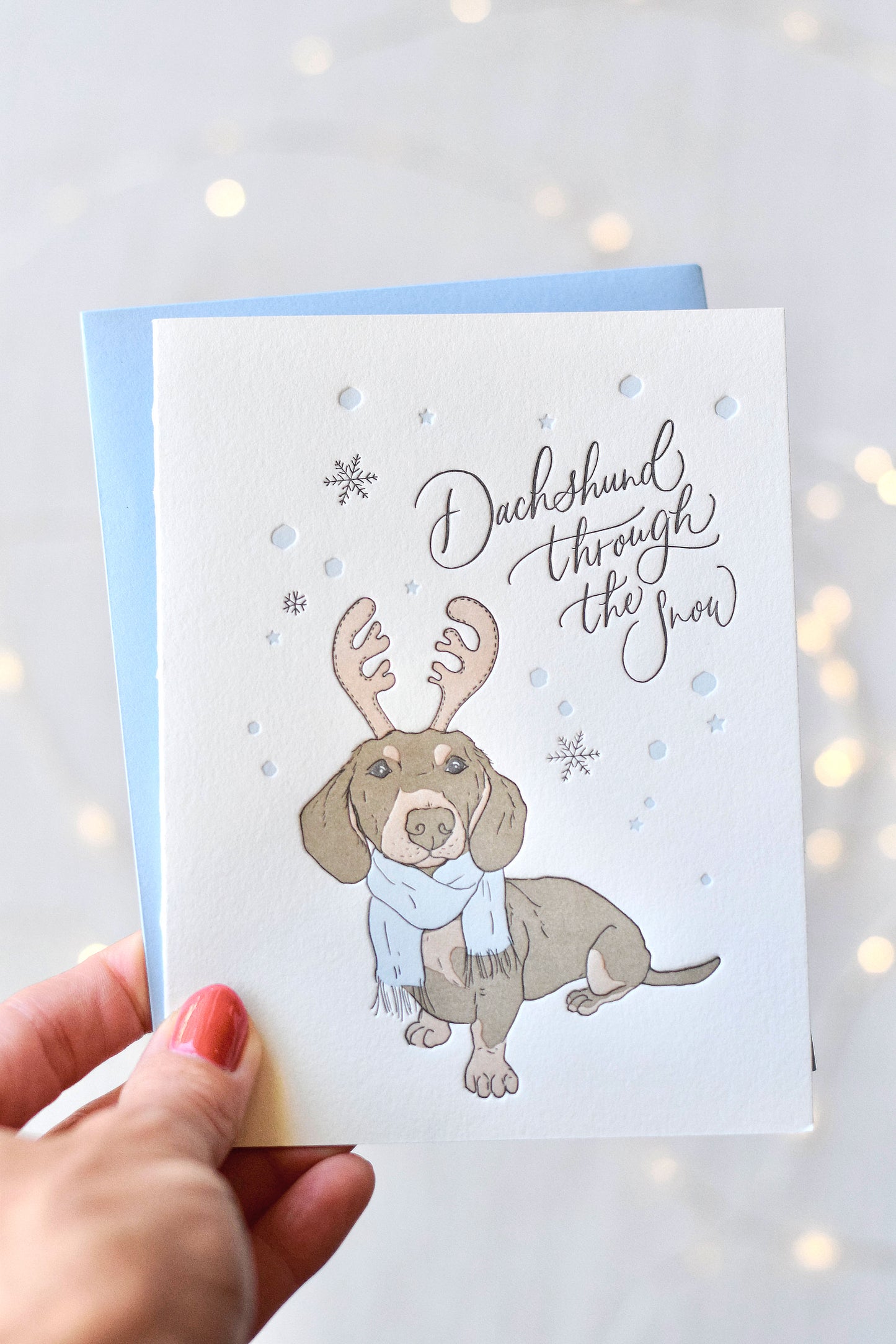 Dachshund Through The Snow Letterpress Card