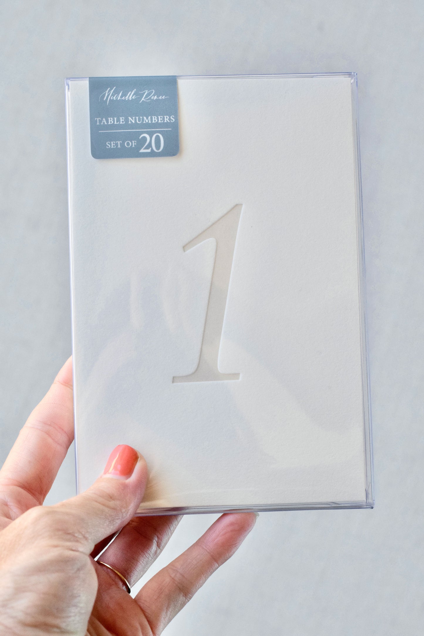 Boho Beige Letterpress Table Numbers