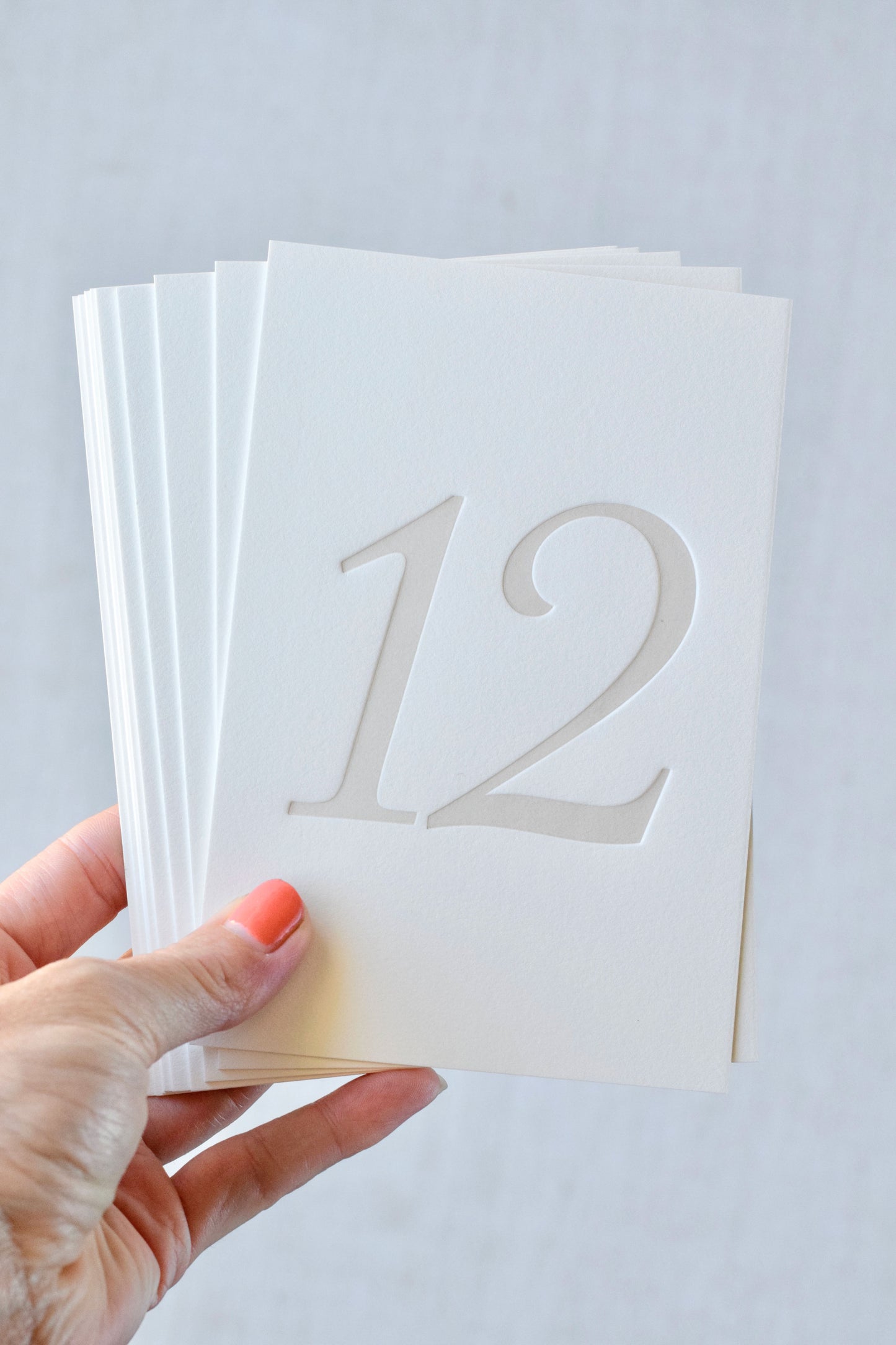 Boho Beige Letterpress Table Numbers