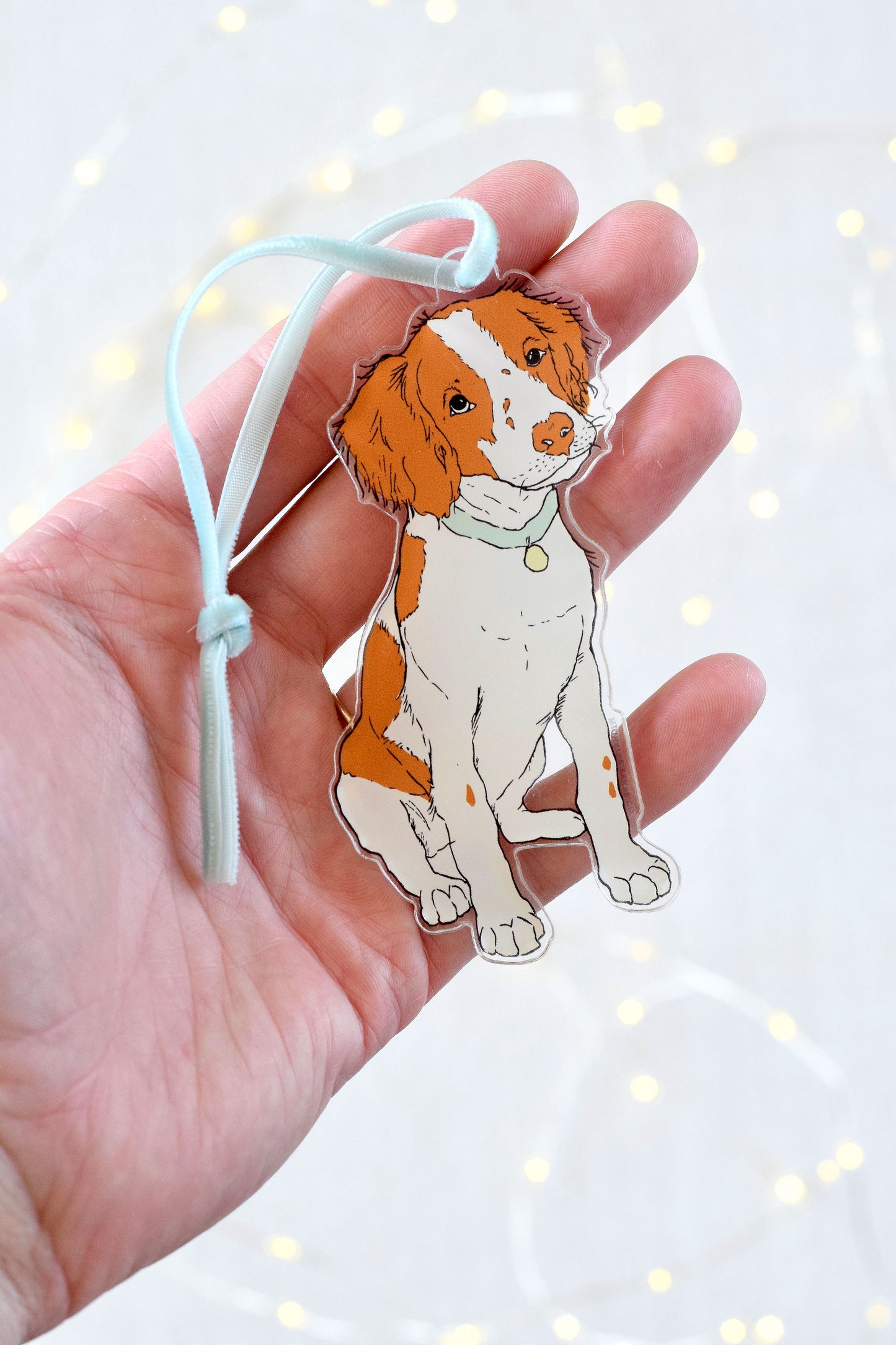 Acrylic Brittany Spaniel Ornament