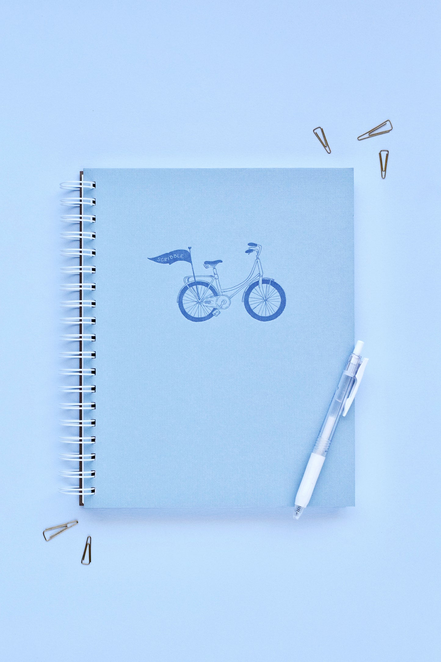 Scribble Pennant Bicycle Notebook | Light Blue