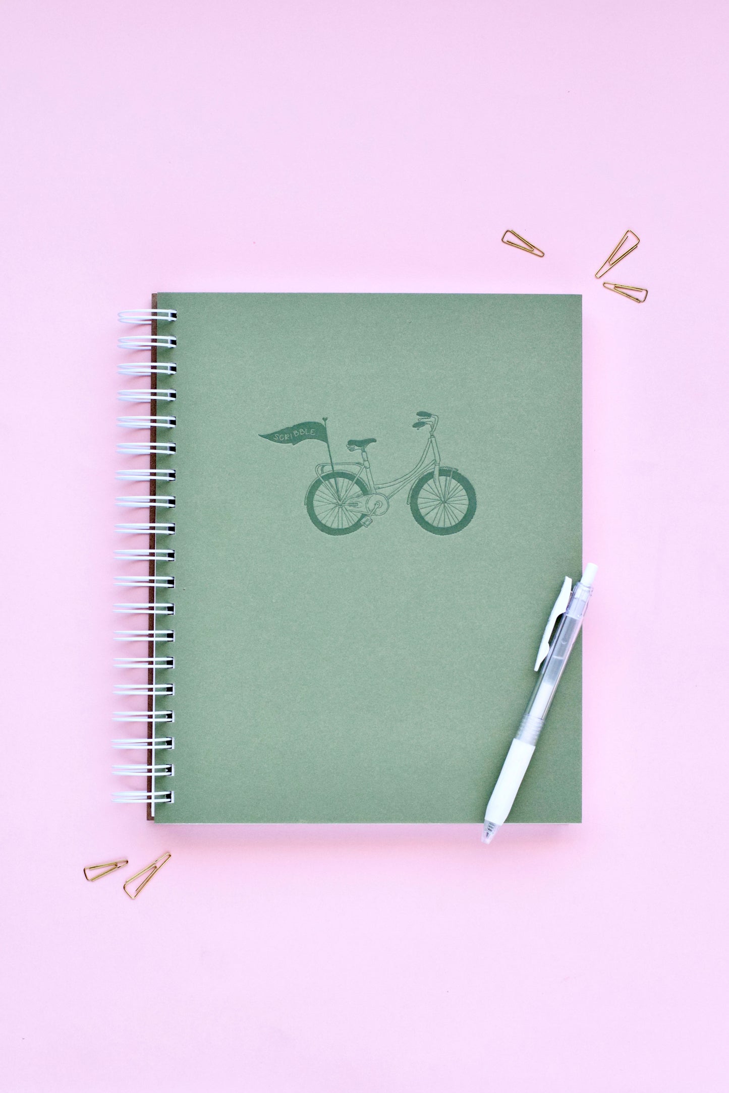 Scribble Pennant Bicycle Notebook | Olive Green