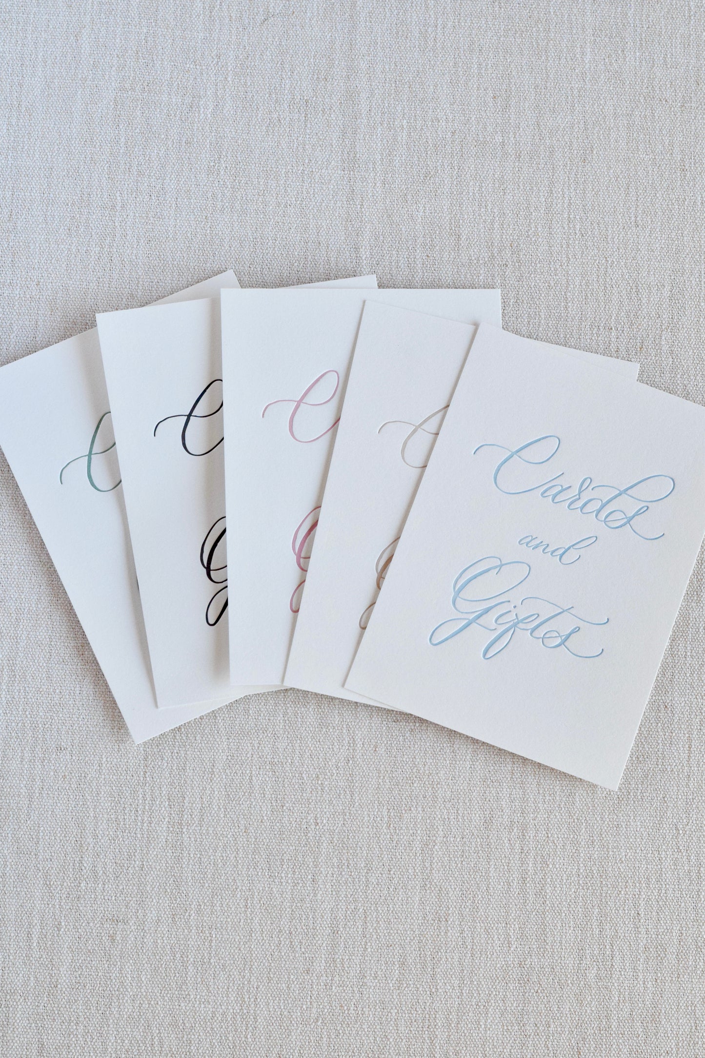 Boho Beige Letterpress 'Cards and Gifts' Sign