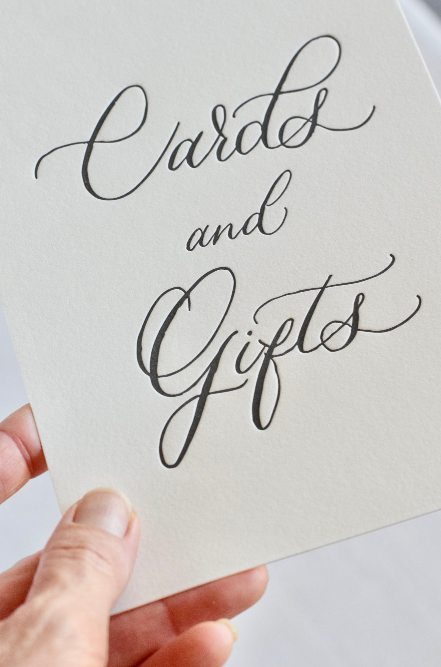 Classic Black Letterpress 'Cards and Gifts' Sign