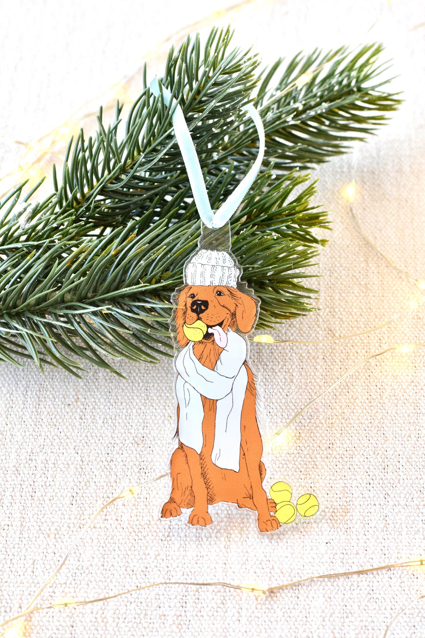 Acrylic Golden Retriever Ornament