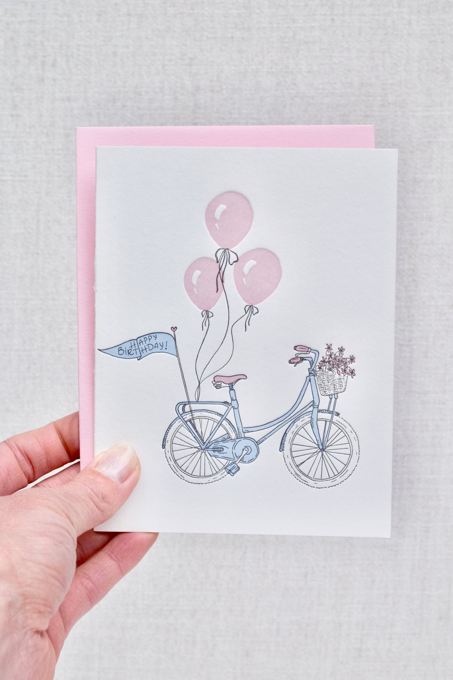Birthday Bicycle Letterpress Card