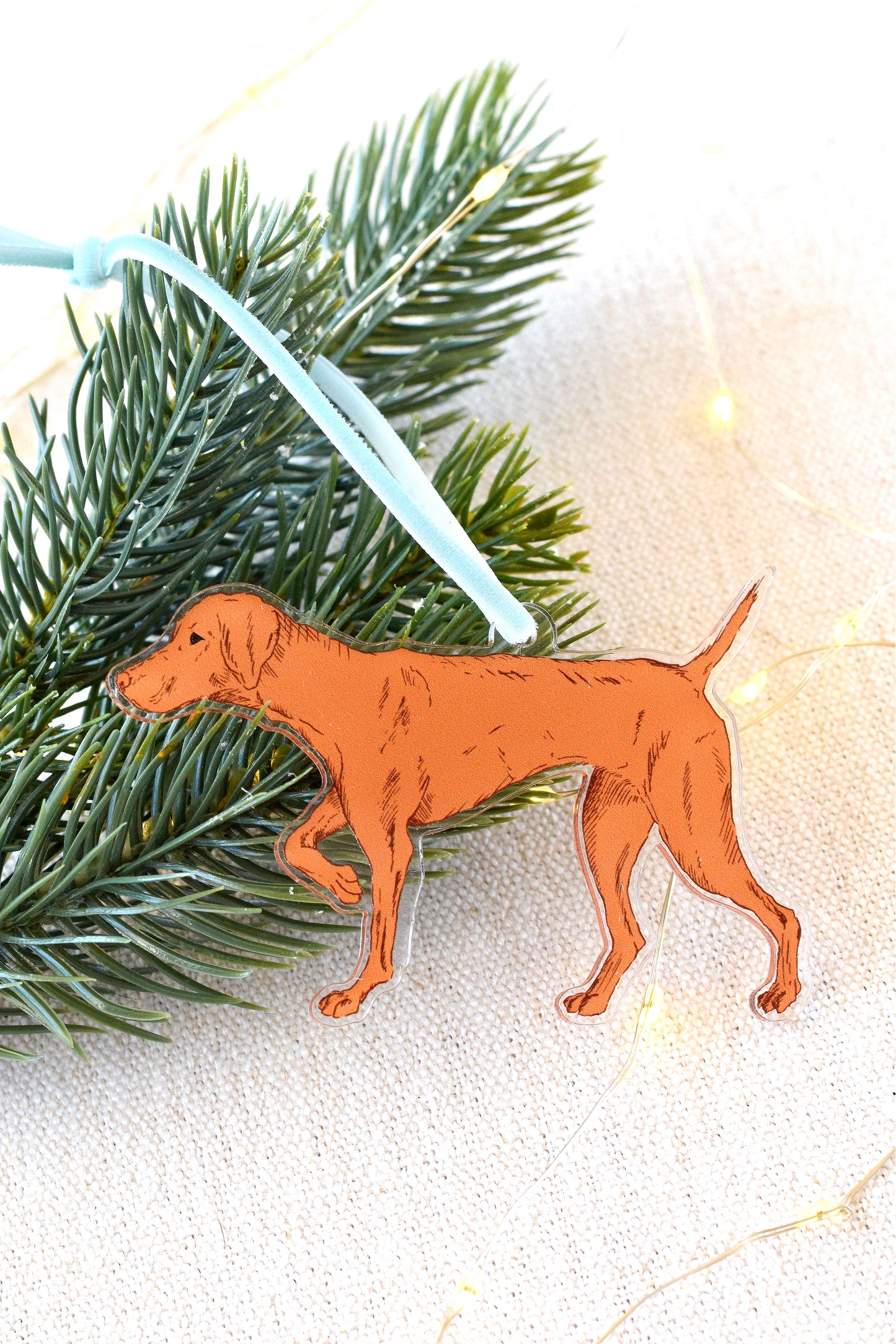 Acrylic Vizsla Ornament