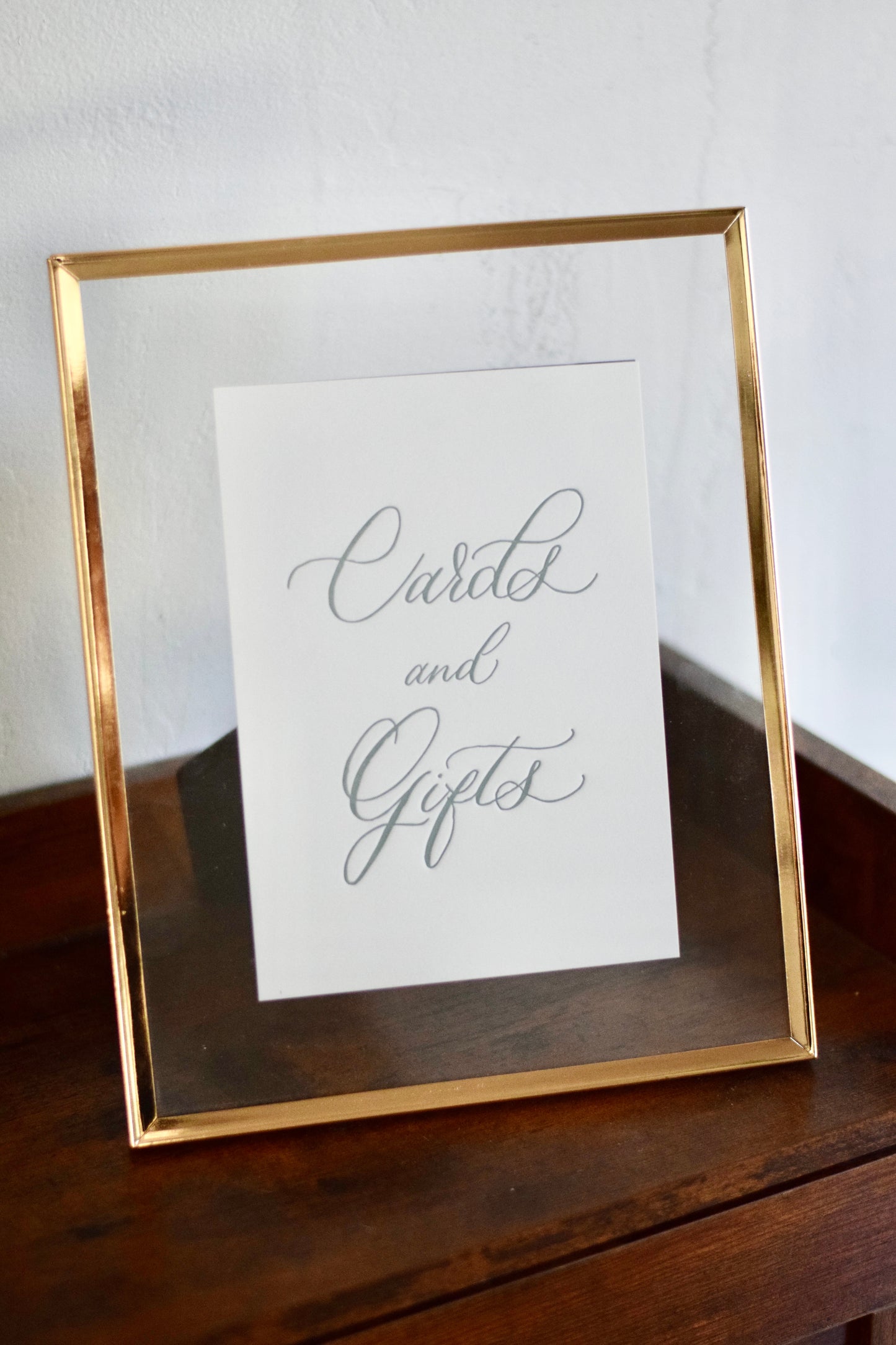 Boho Beige Letterpress 'Cards and Gifts' Sign