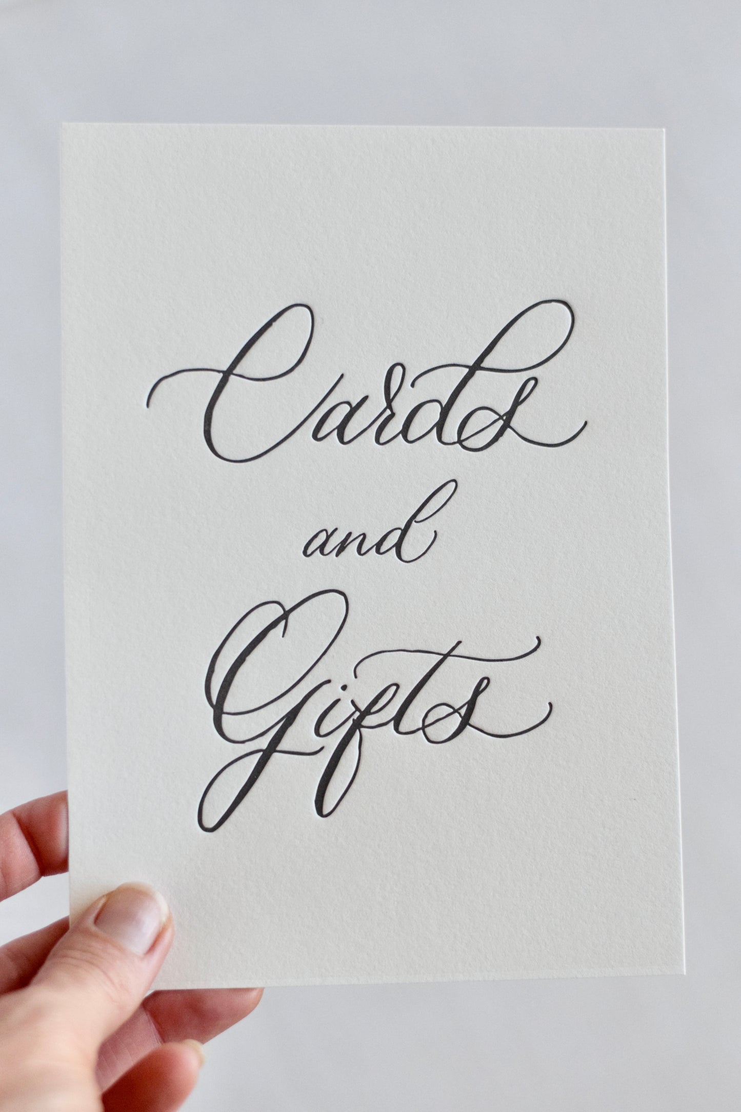 Classic Black Letterpress 'Cards and Gifts' Sign
