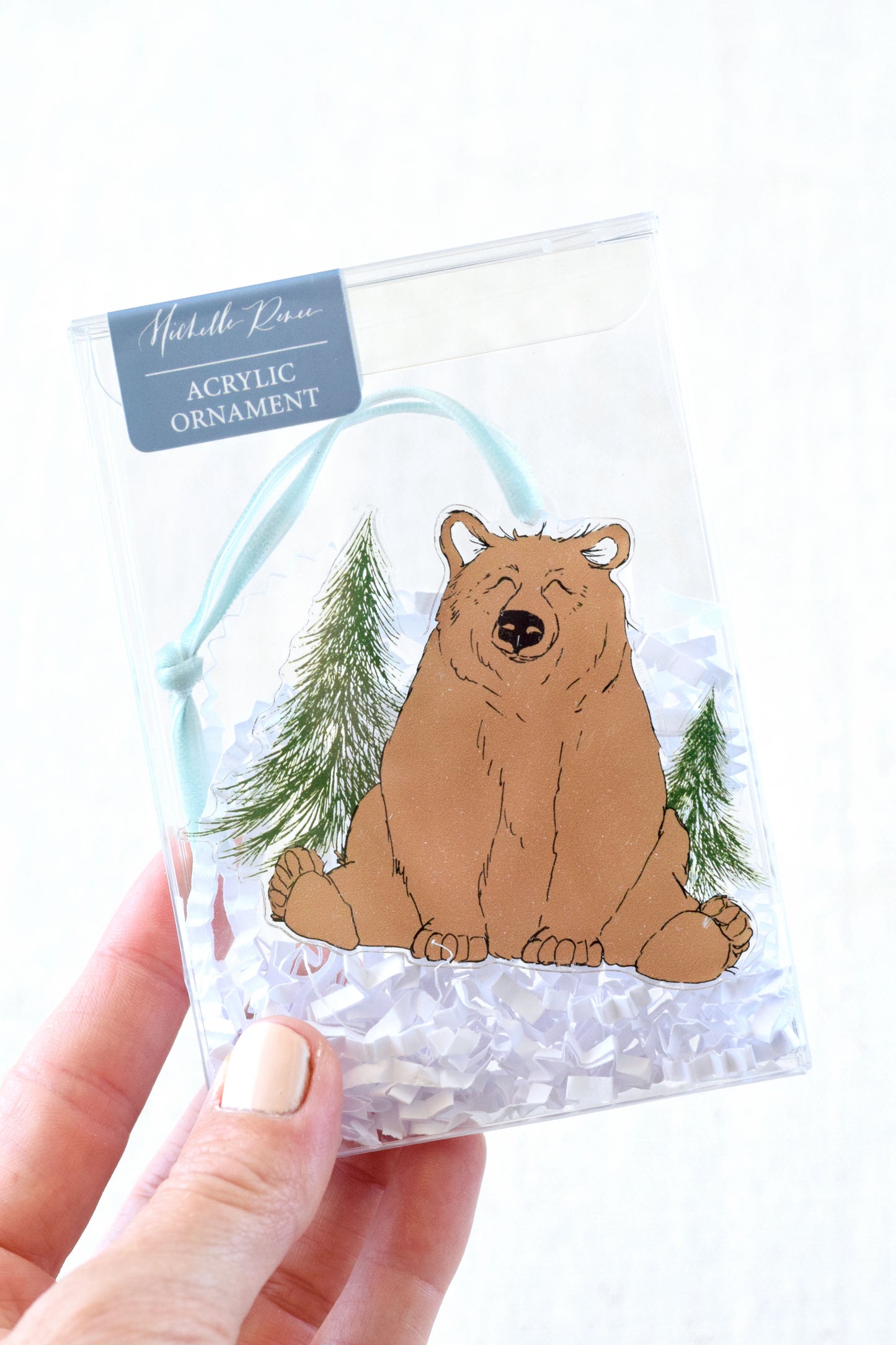 Acrylic Woodland Bear Ornament