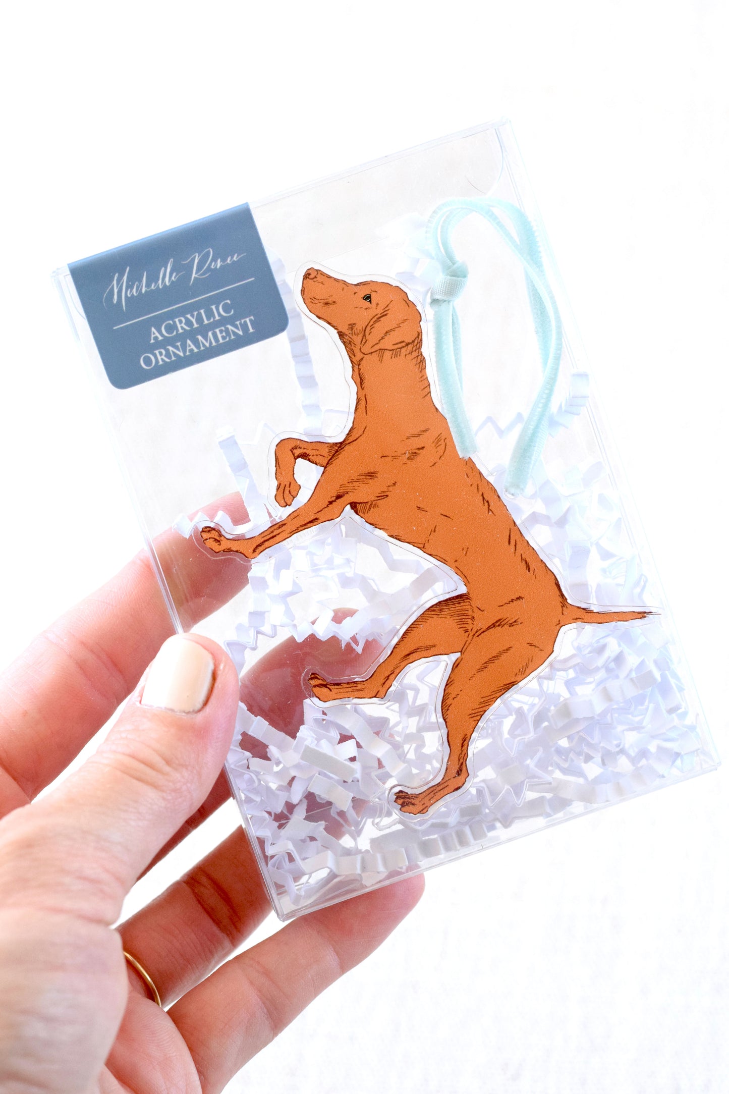 Acrylic Vizsla Ornament