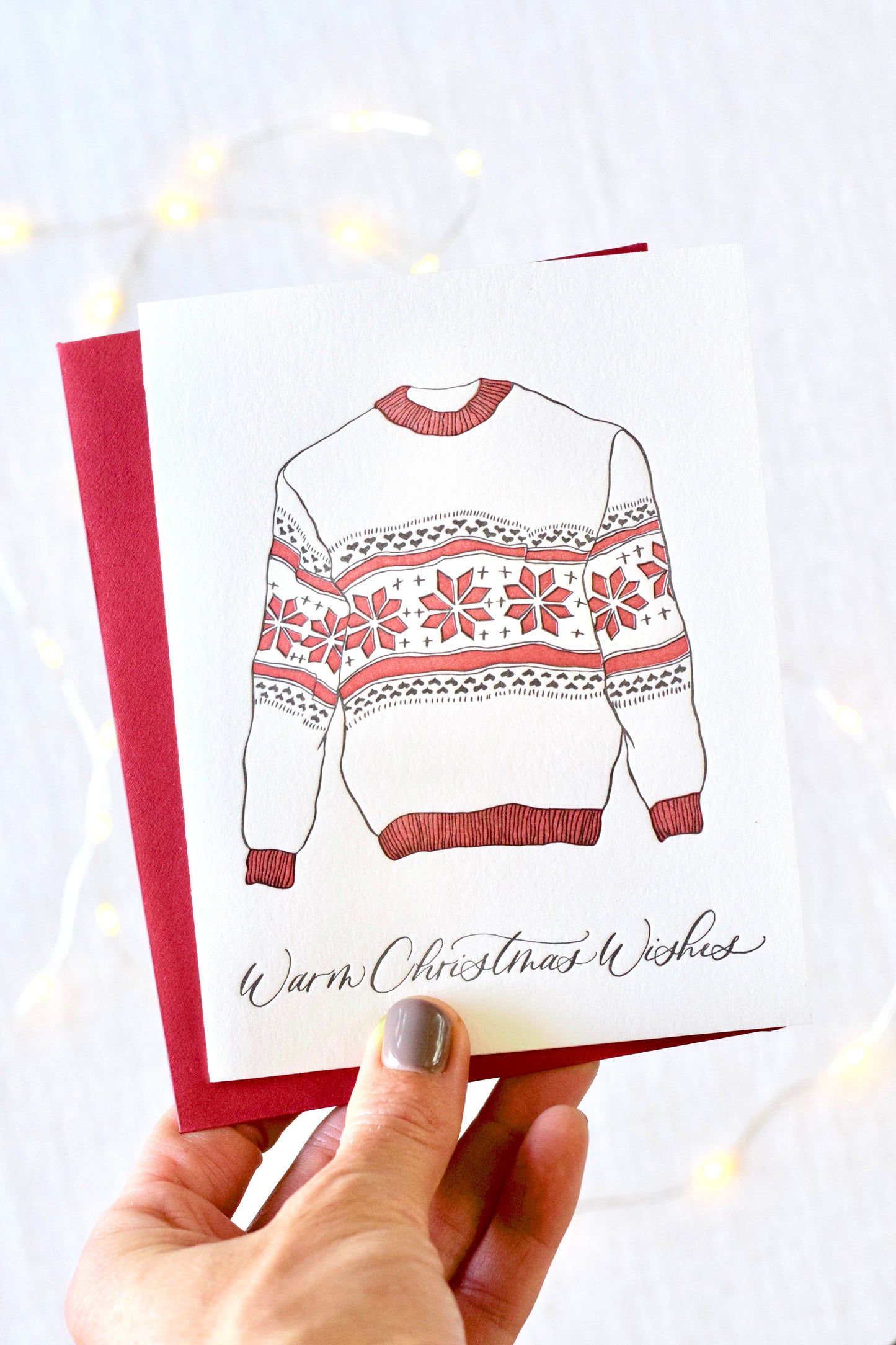 Christmas Sweater Letterpress Card