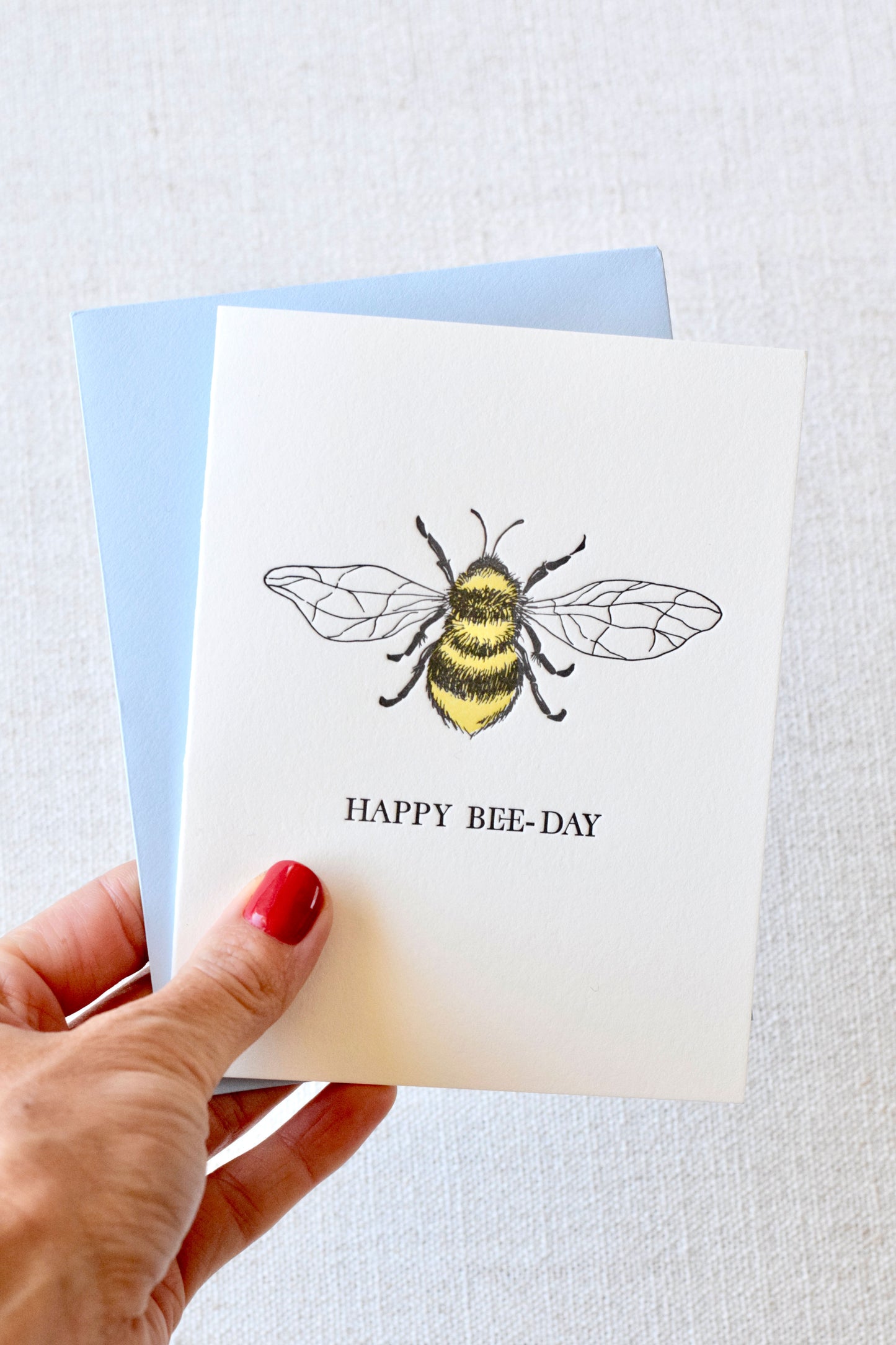 Happy Bee-Day Letterpress Card
