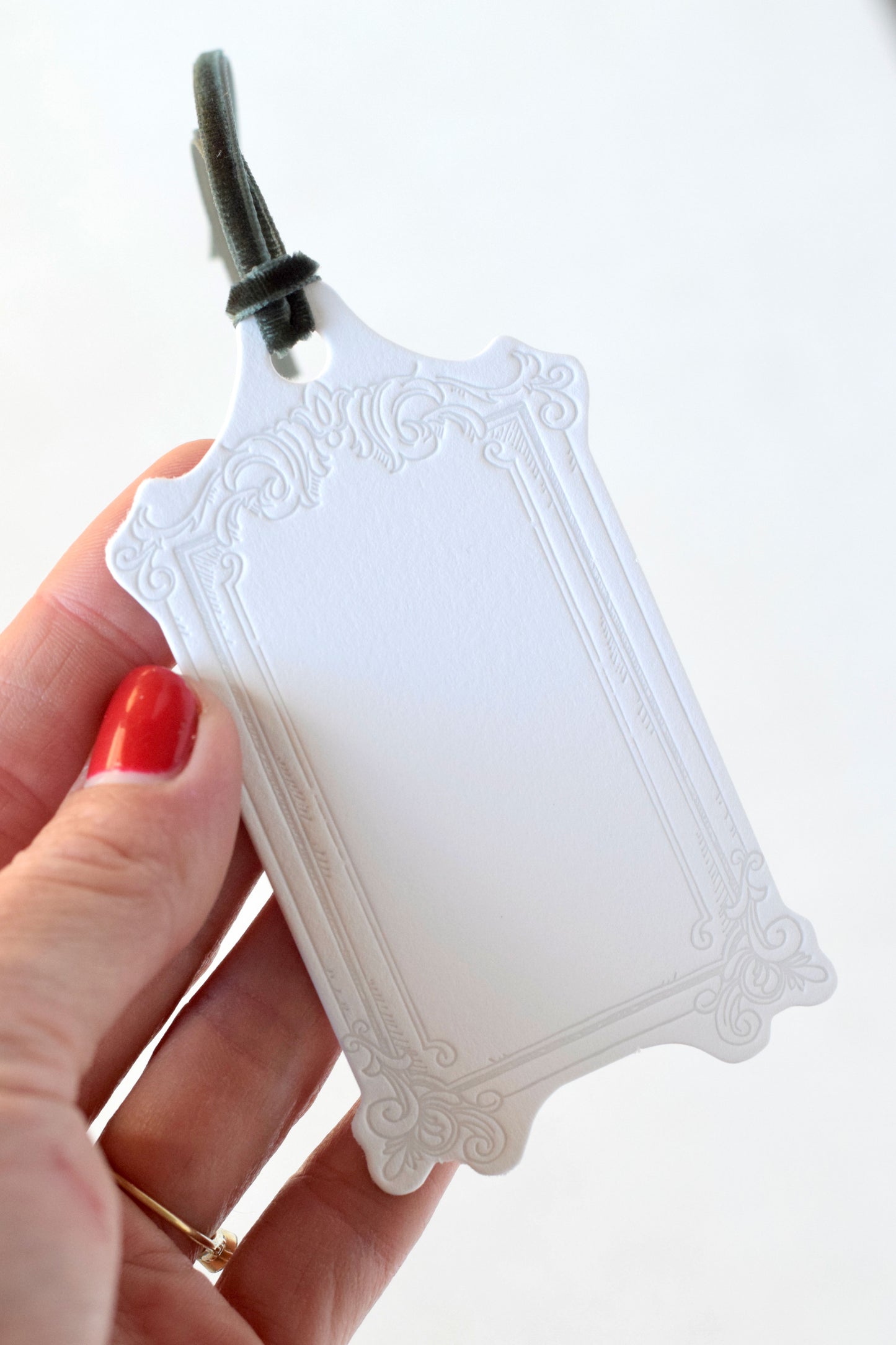 Rectangle Letterpress Gift Tags | Baroque Vintage Crest