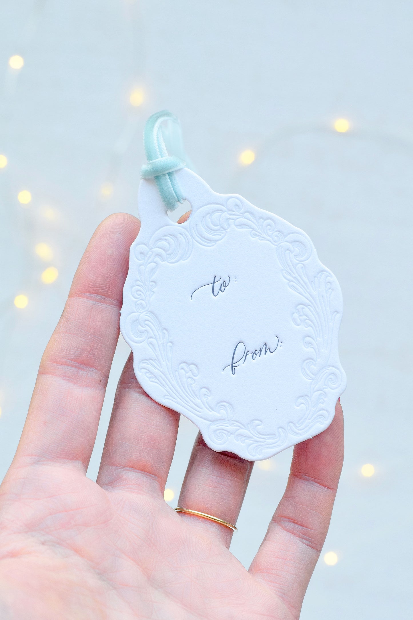 Oval Letterpress Gift Tags | Baroque Vintage Crest