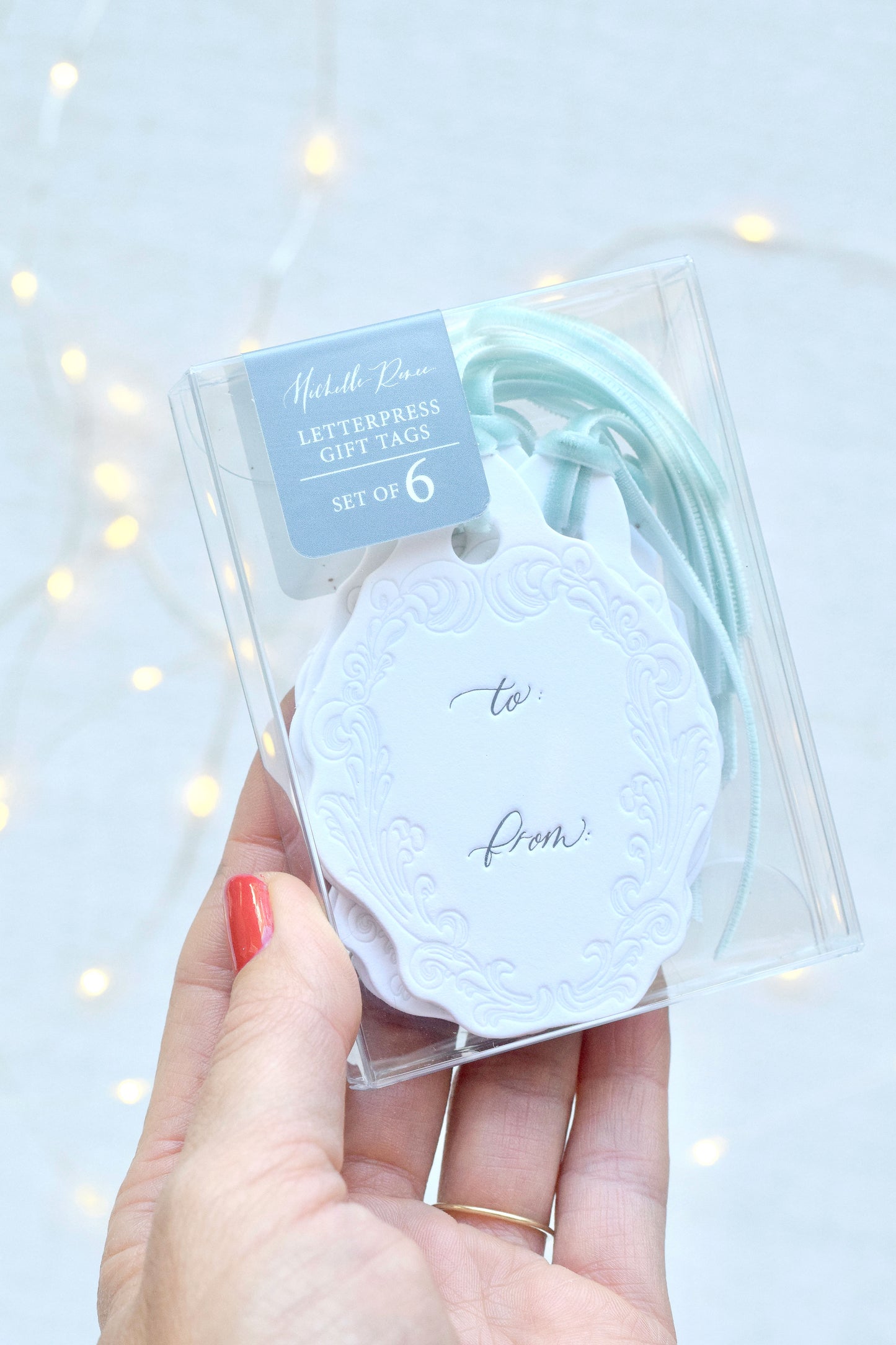 Oval Letterpress Gift Tags | Baroque Vintage Crest