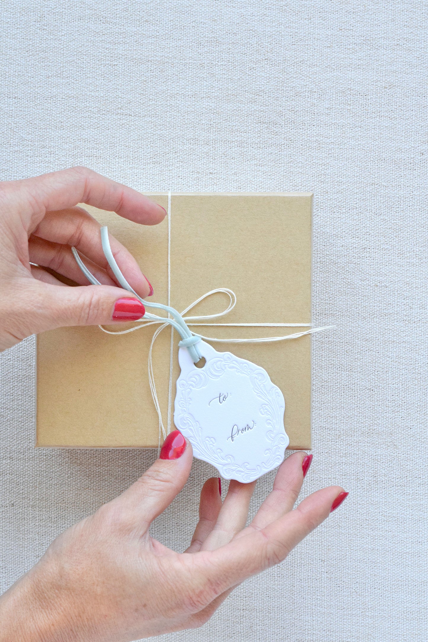 Oval Letterpress Gift Tags | Baroque Vintage Crest
