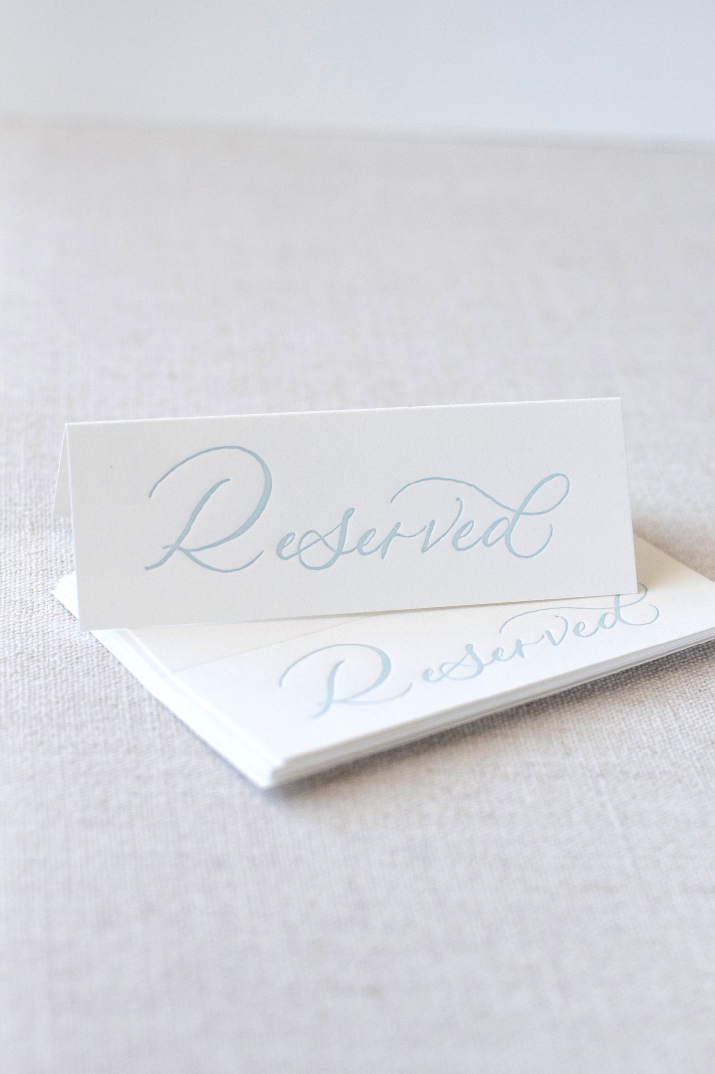 Antique Blue Letterpress Reserved Sign | Set of 8