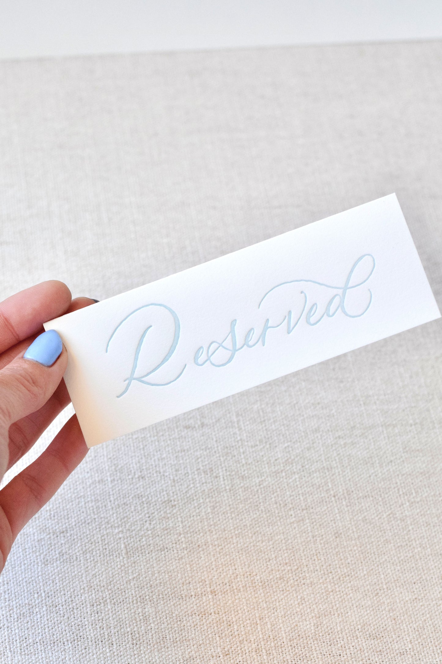 Antique Blue Letterpress Reserved Sign | Set of 8