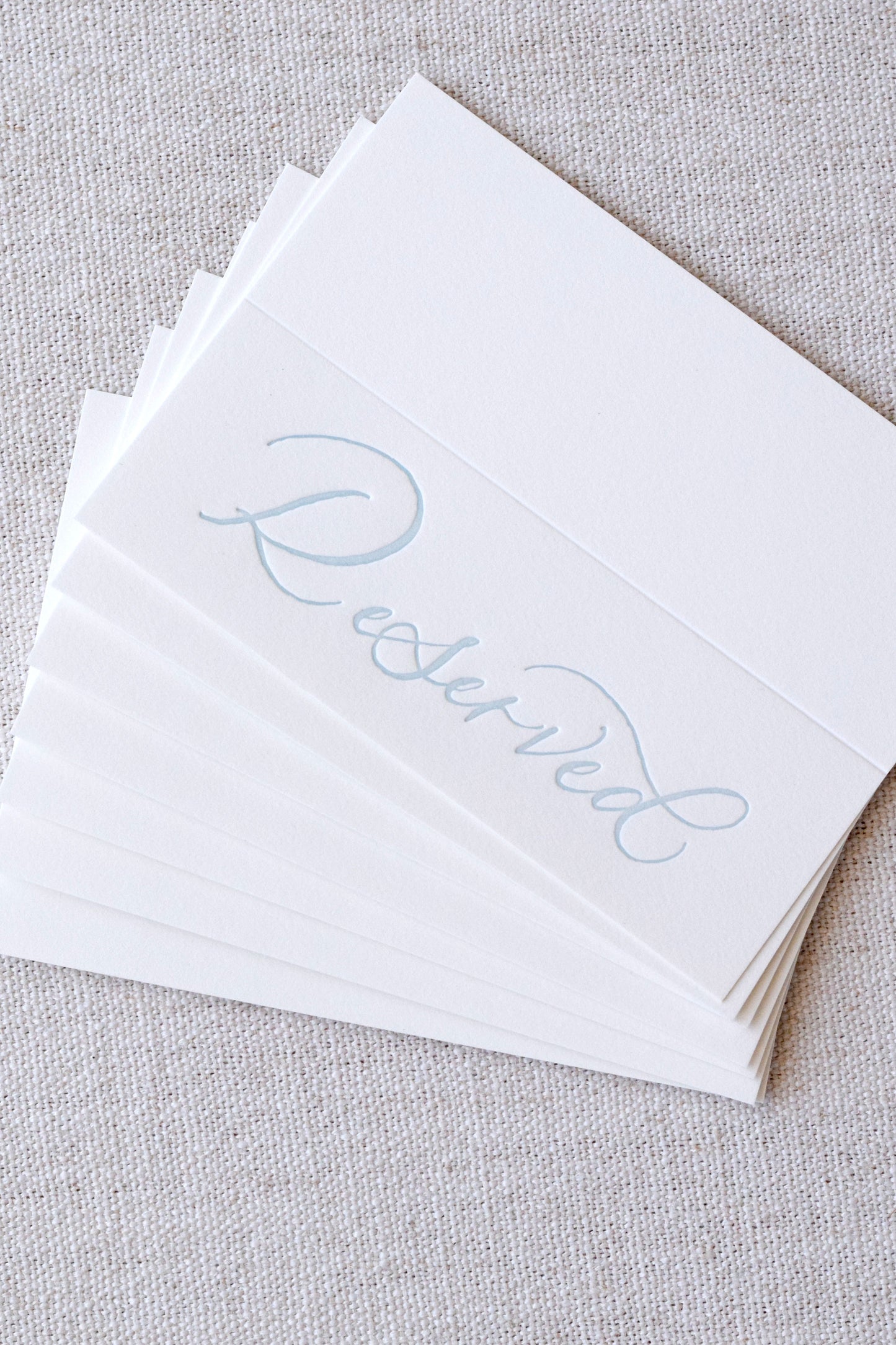 Antique Blue Letterpress Reserved Sign | Set of 8