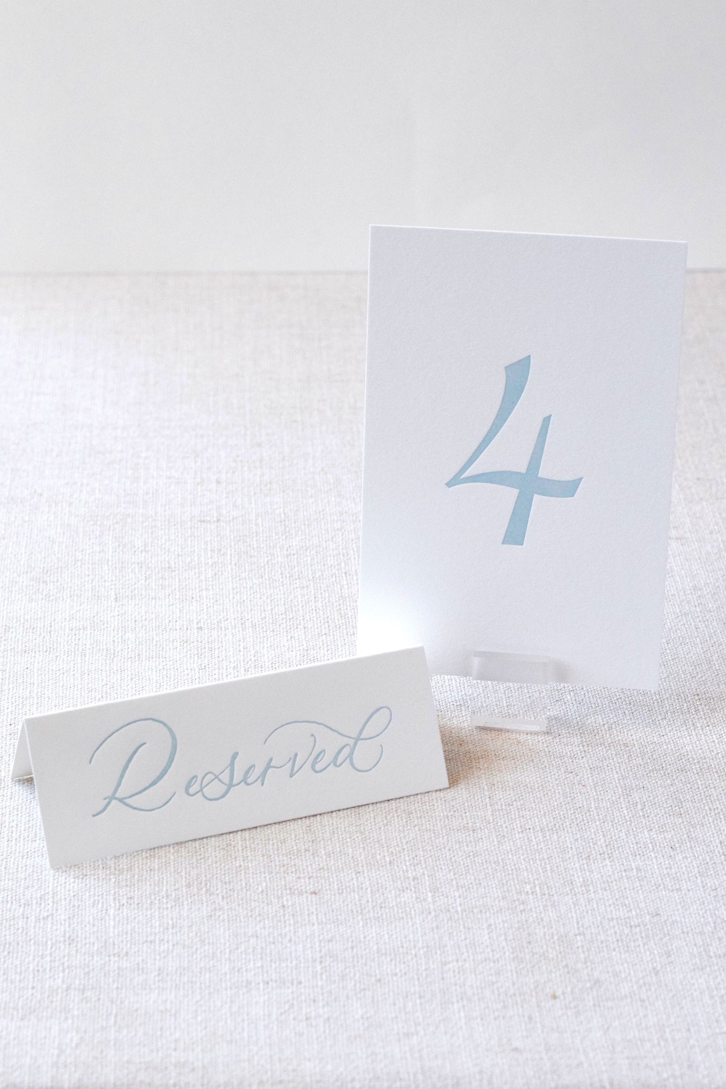 Antique Blue Letterpress Reserved Sign | Set of 8