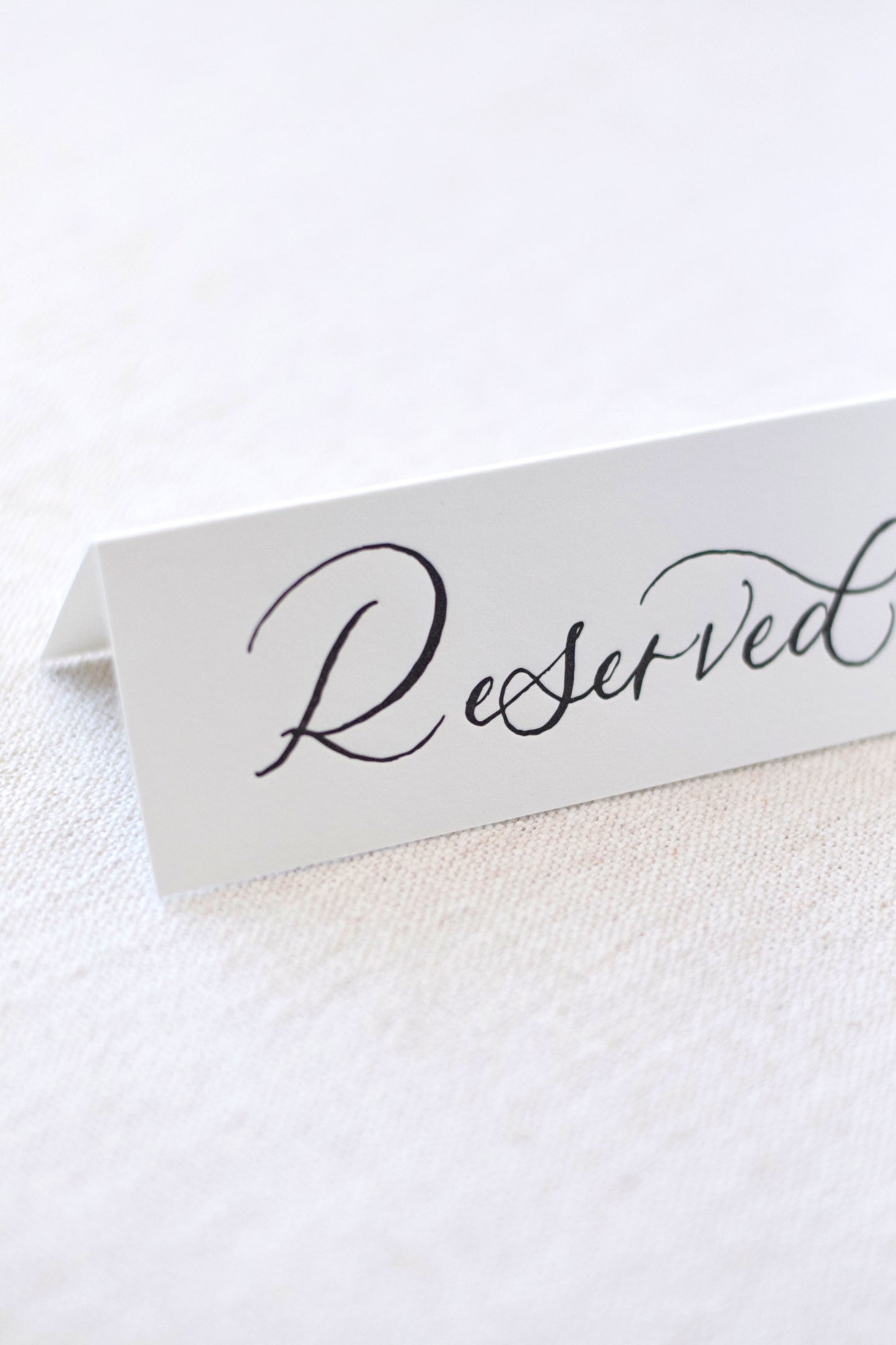 Classic Black Reserved Sign | Set of 8