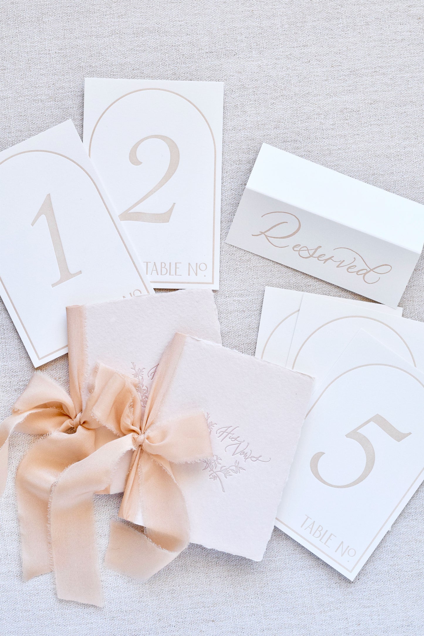 Boho Beige Reserved Sign | Set of 8