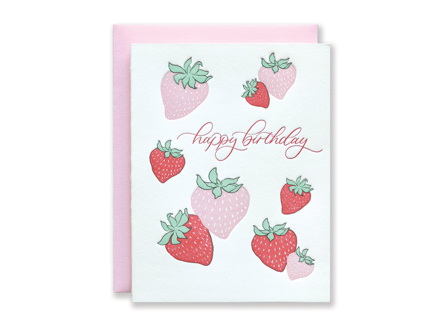 Strawberry Birthday Letterpress Card