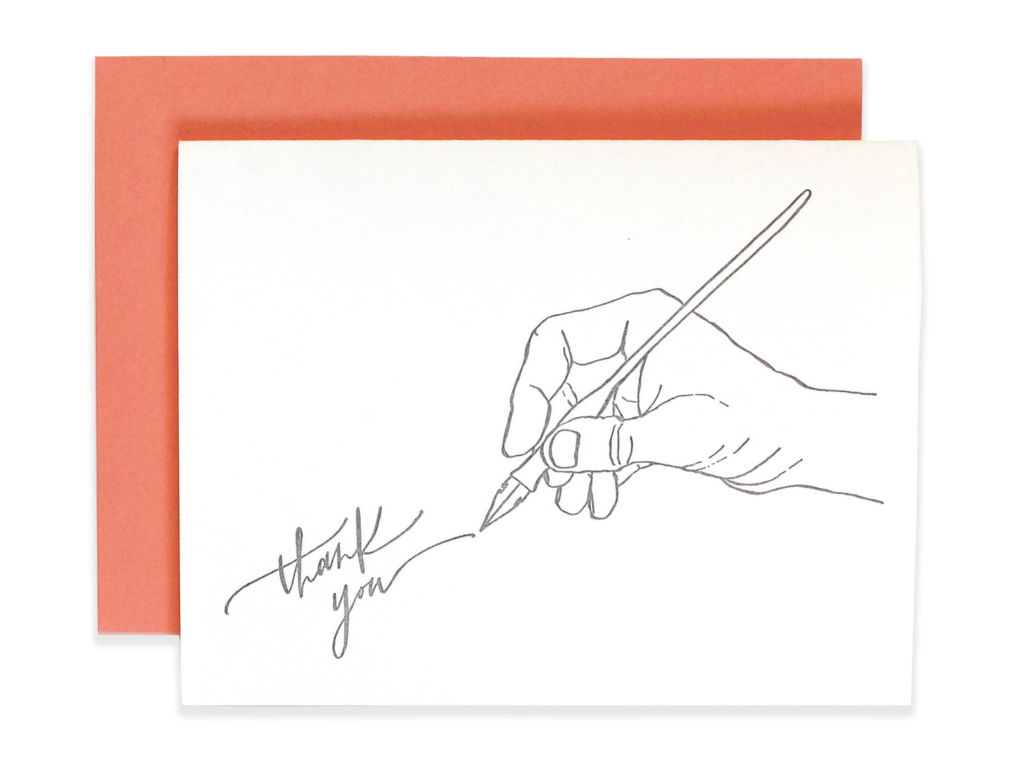 Calligraphy Thank You Letterpress Card