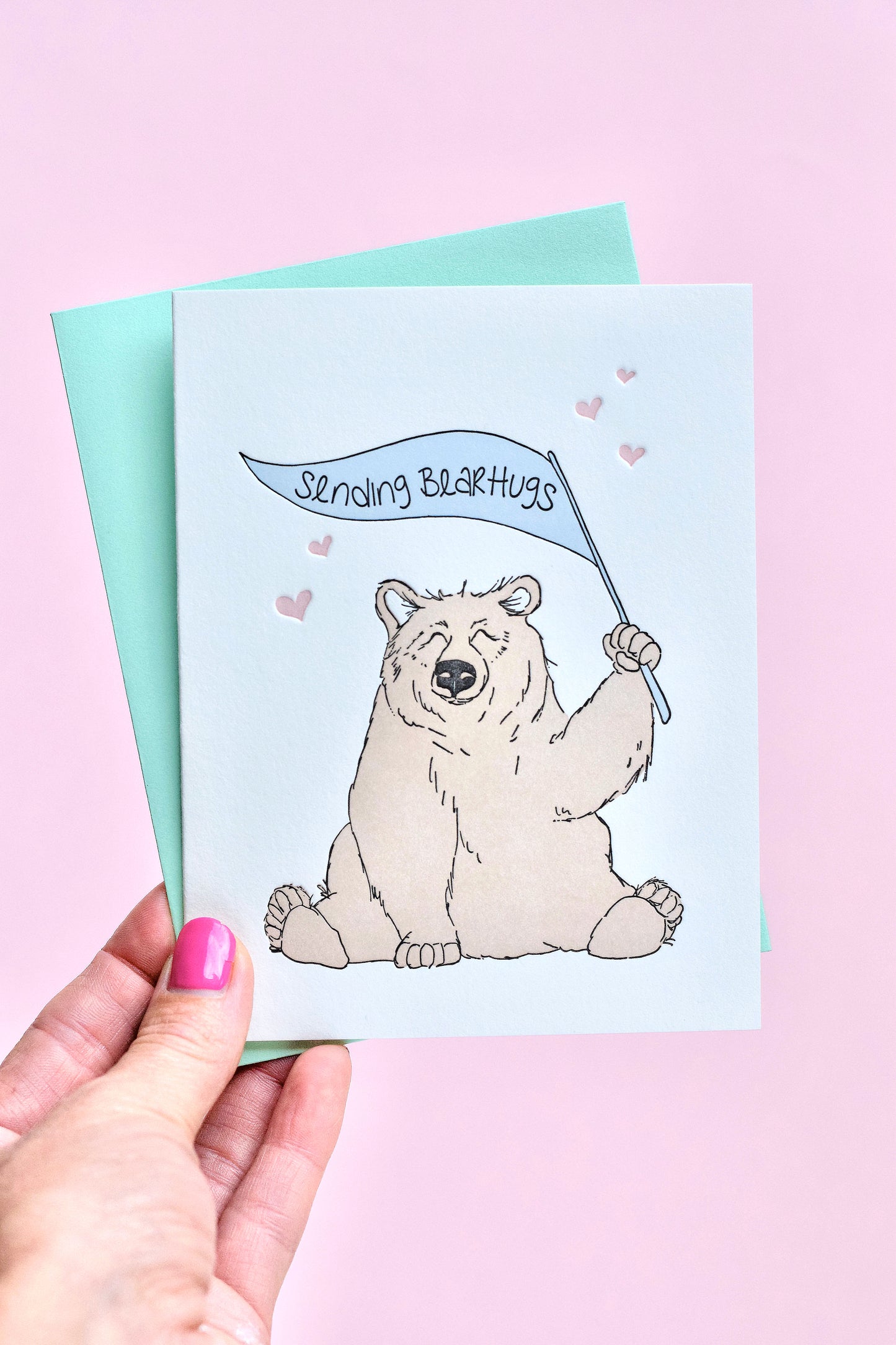 Sending Bear Hugs Letterpress Card