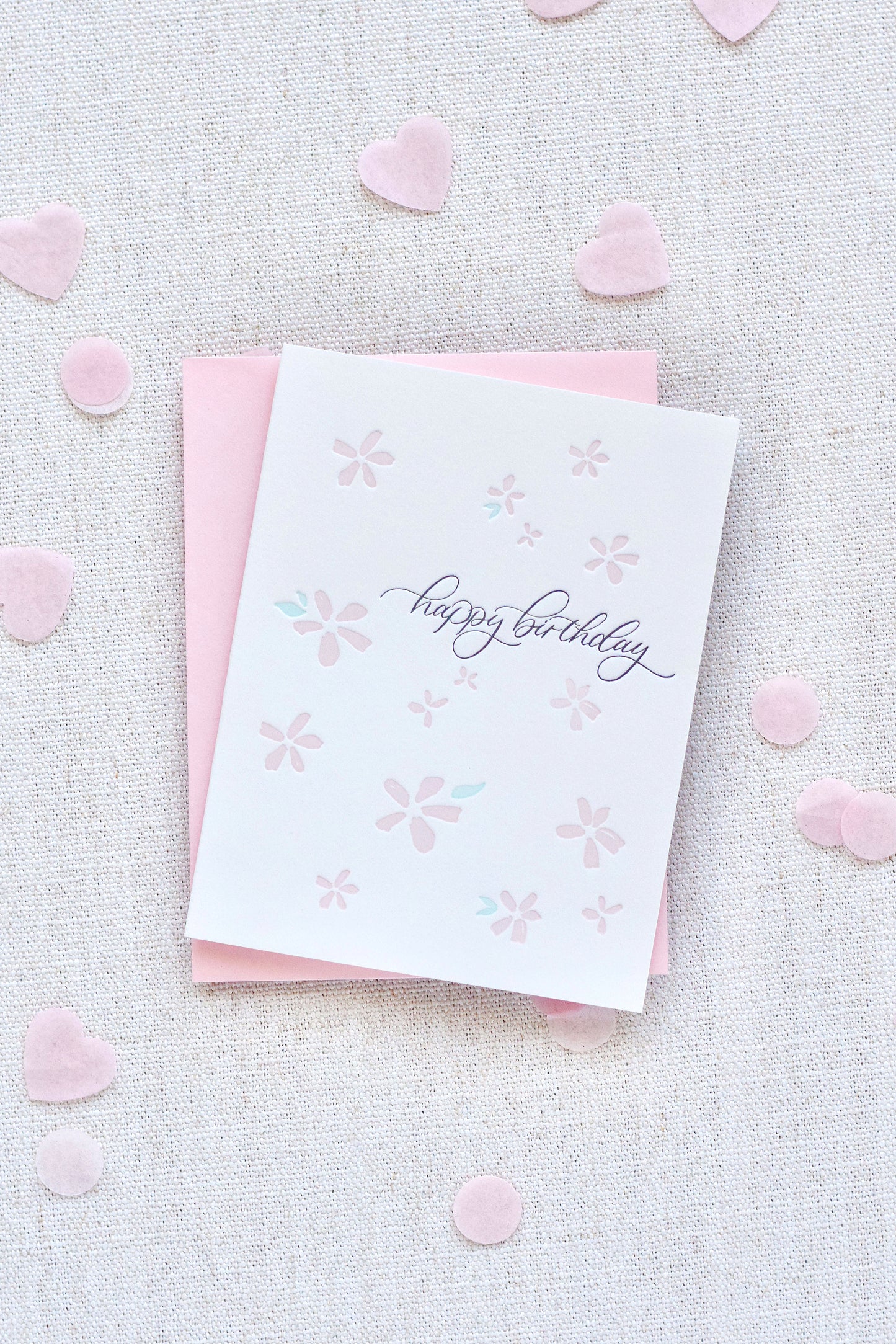 Letterpress Floral Birthday Card