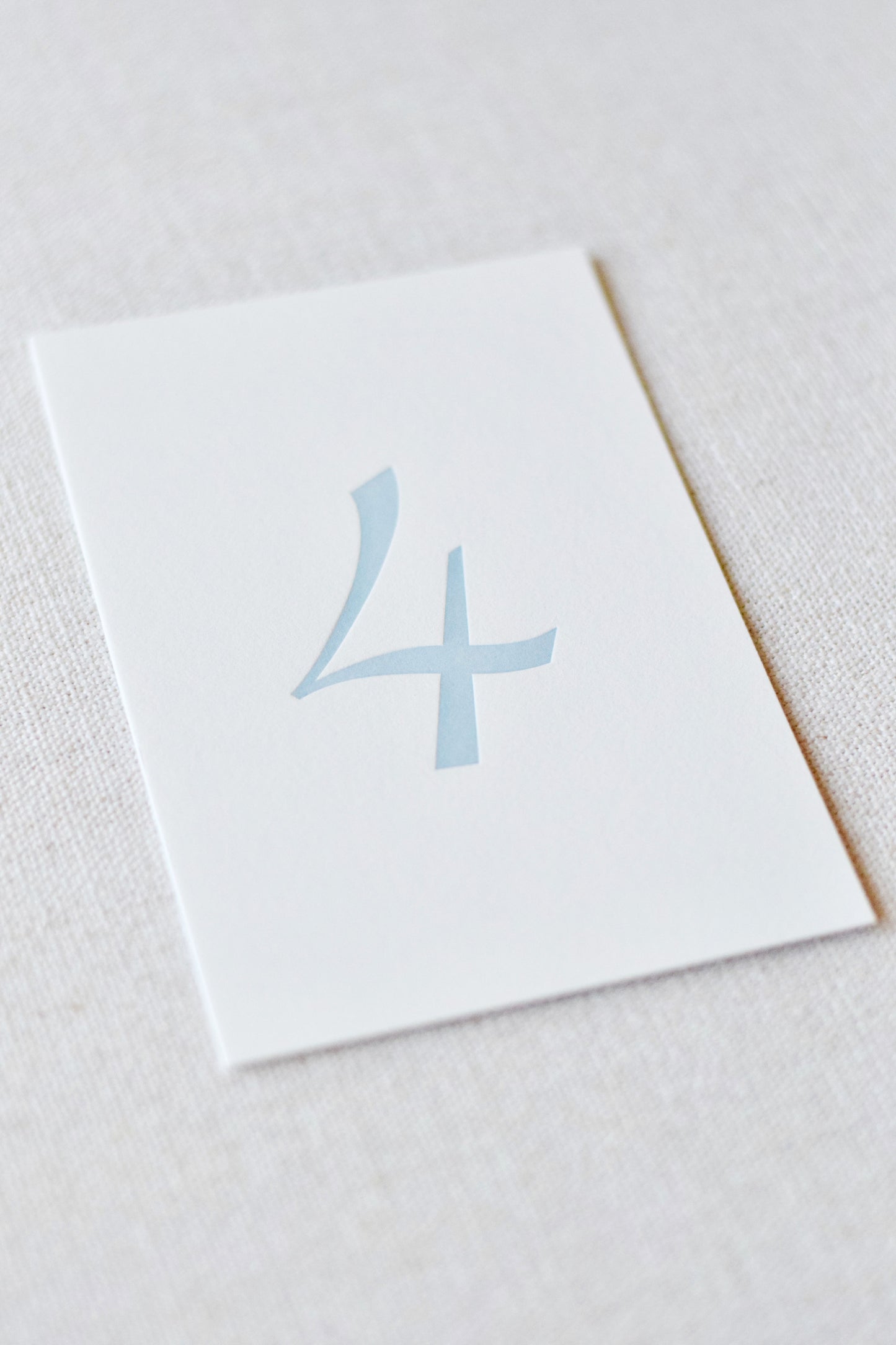 Antique Blue Letterpress Table Numbers