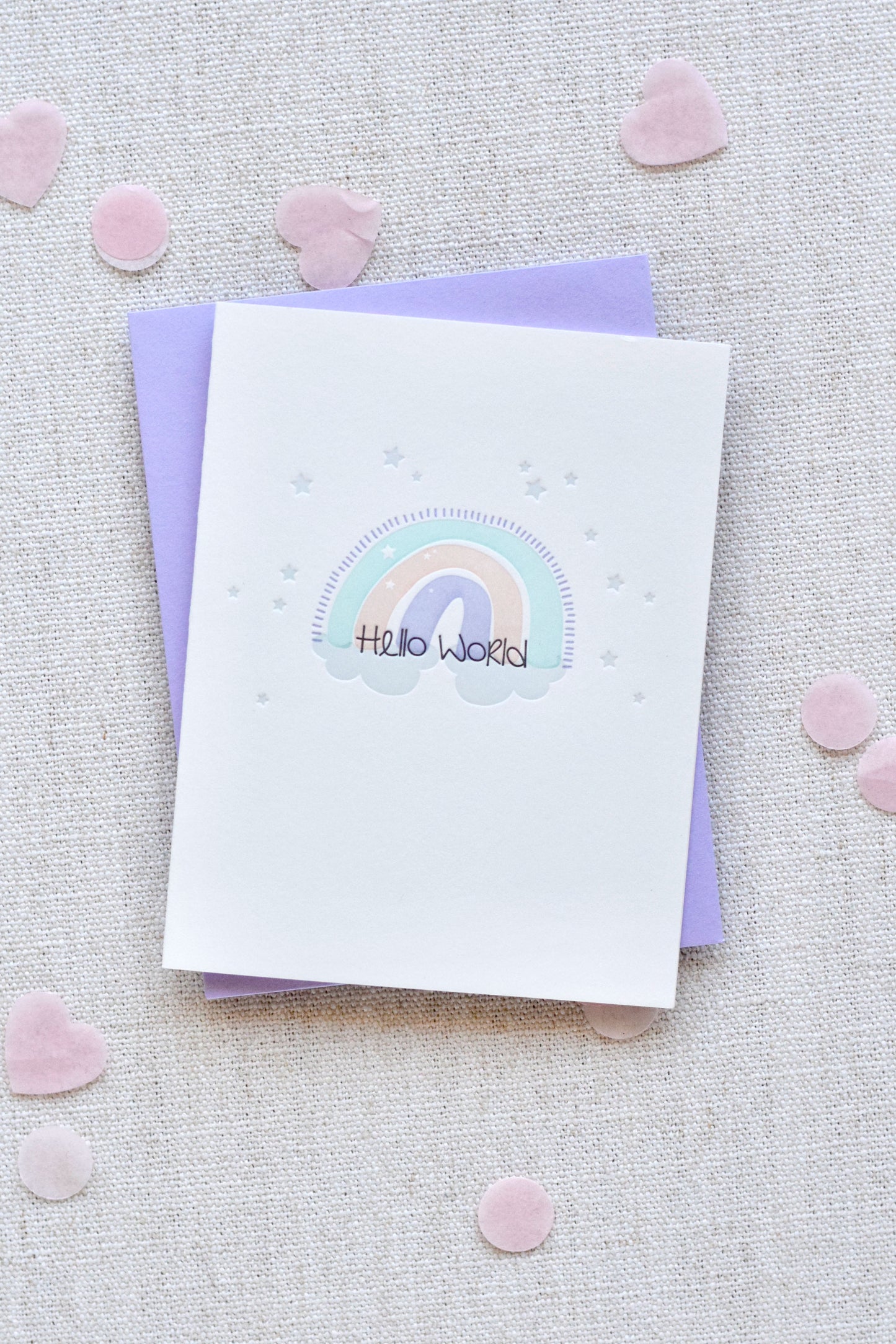 Letterpress Rainbow Baby Card