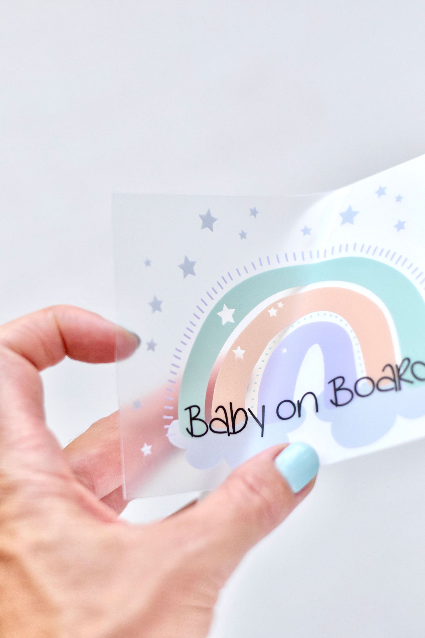 Baby on Board Rainbow Car Decal