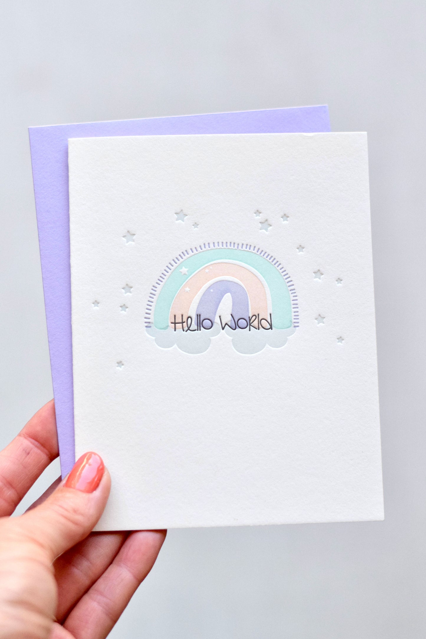 Letterpress Rainbow Baby Card