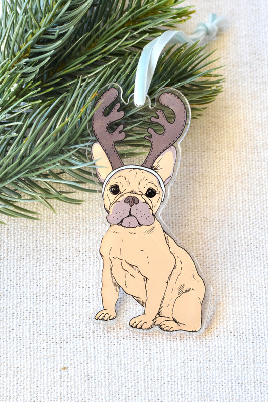 Acrylic Tan Frenchie Ornament