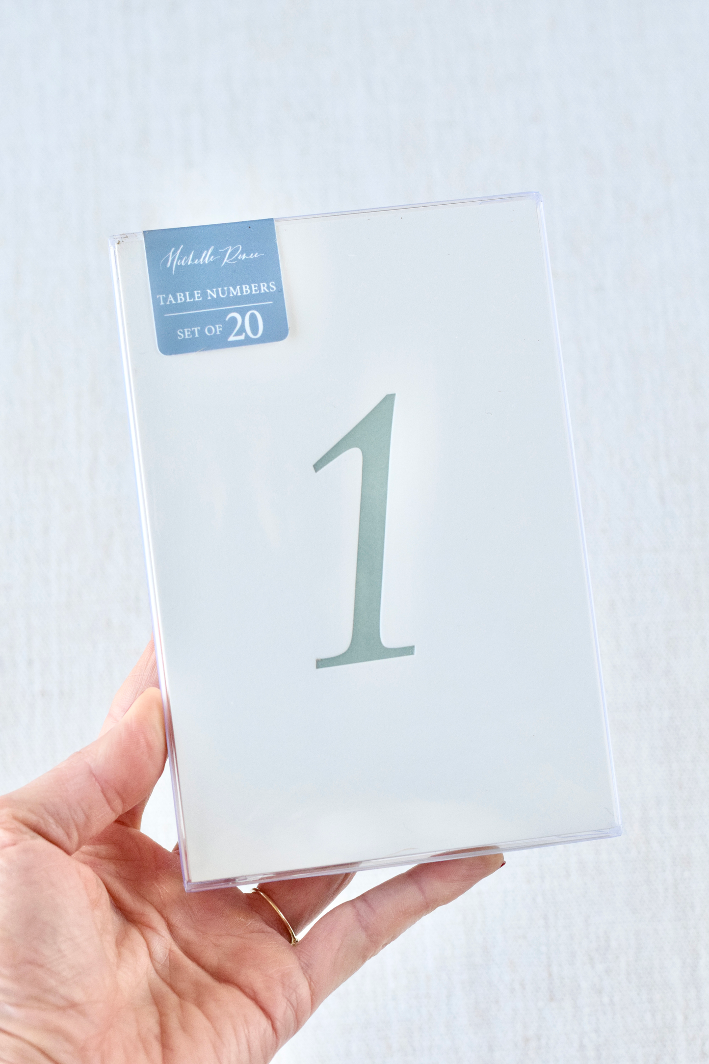 Sage Green Letterpress Table Numbers | Set of 20 or 30 cards